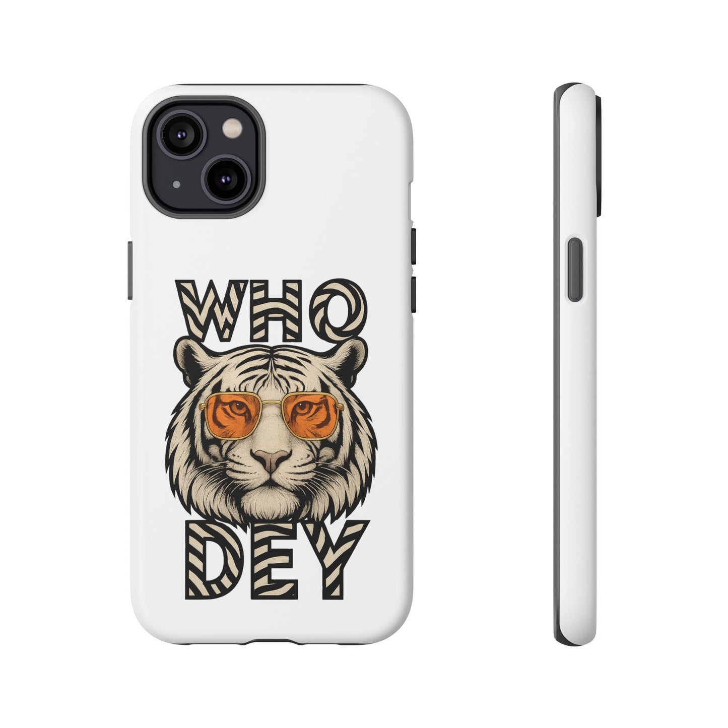 White Bengal Phone Case with Cool Tiger Design | Who Dey | Perfect Gift for Bengals fans