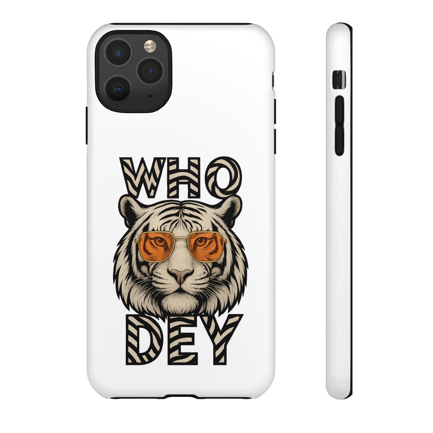 White Bengal Phone Case with Cool Tiger Design | Who Dey | Perfect Gift for Bengals fans