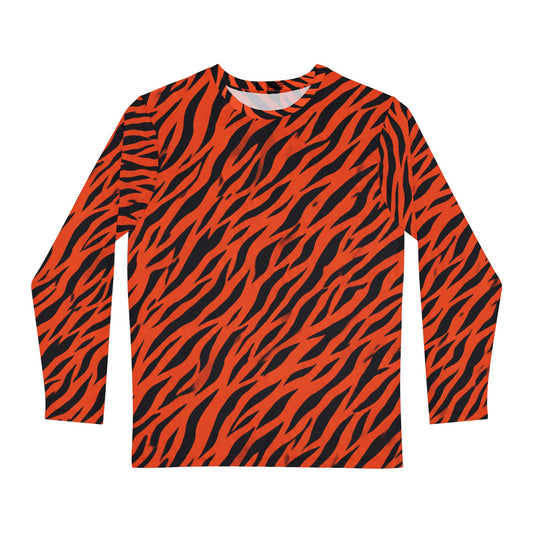 Stripe Out Long Sleeve Shirt — Bold Orange Animal Print AOP