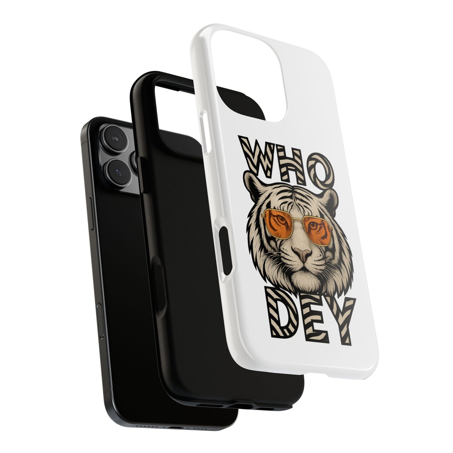 White Bengal Phone Case with Cool Tiger Design | Who Dey | Perfect Gift for Bengals fans