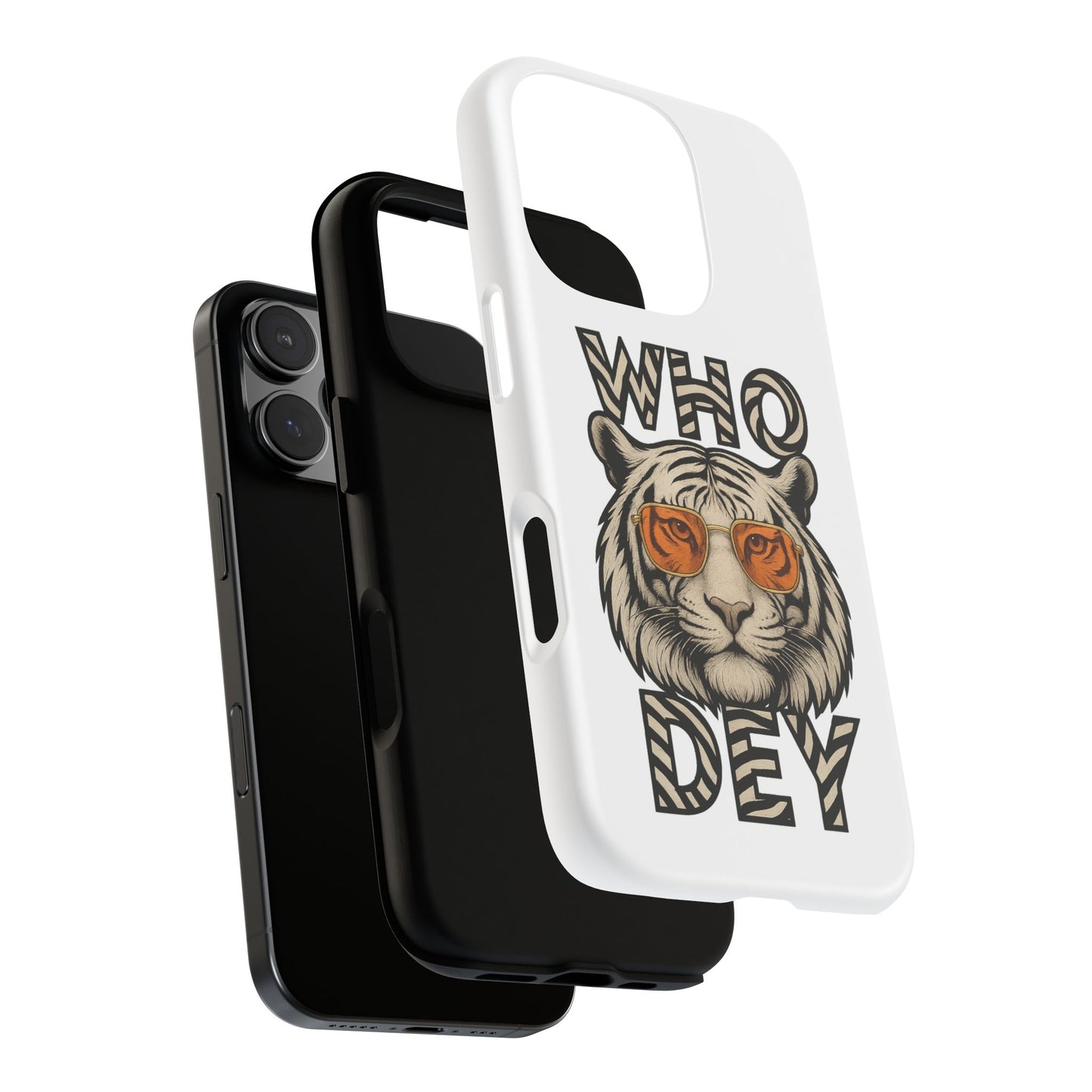 White Bengal Phone Case with Cool Tiger Design | Who Dey | Perfect Gift for Bengals fans