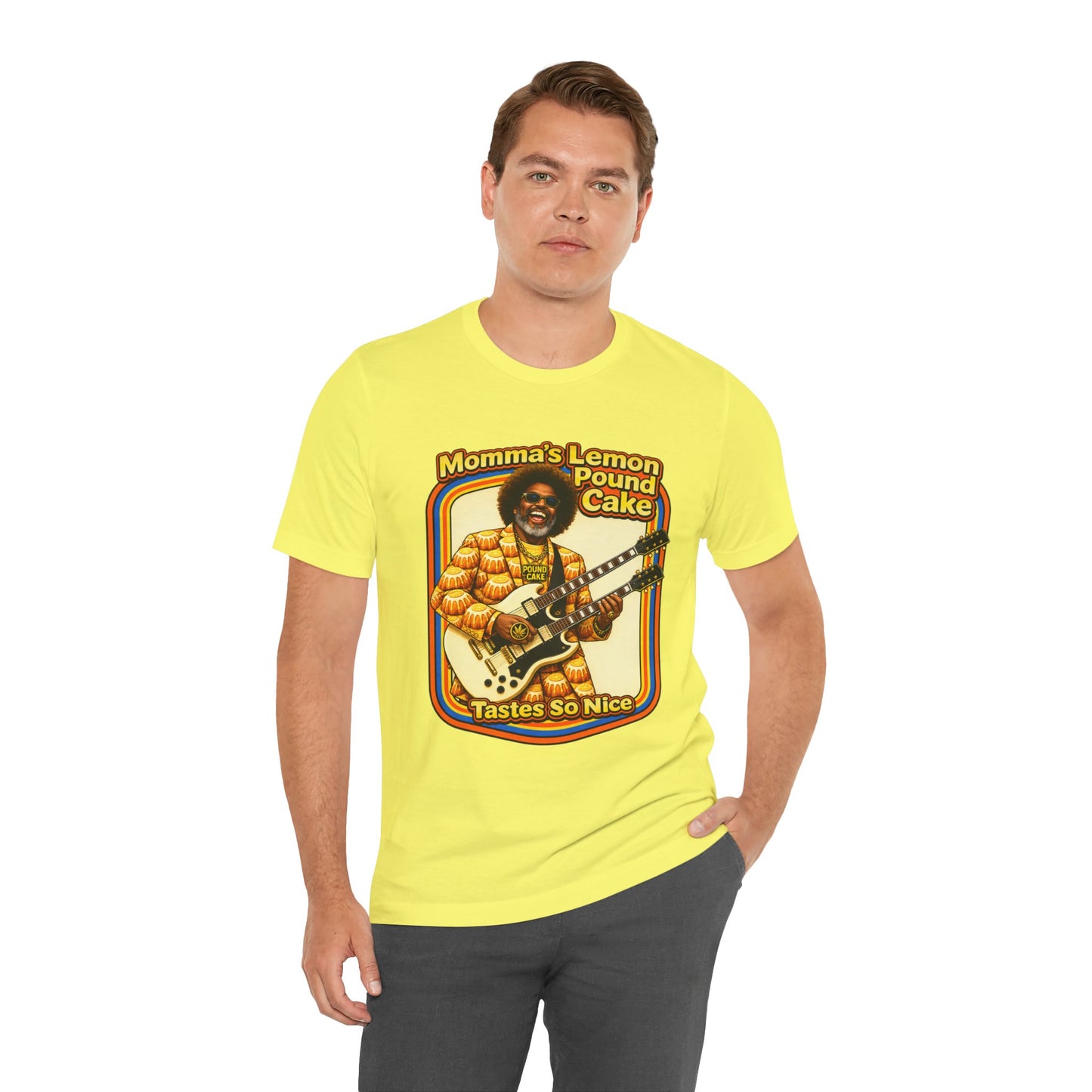 Momma's Lemon Pound Cake Tee — Retro Funk Guitar Vintage Graphic T-Shirt