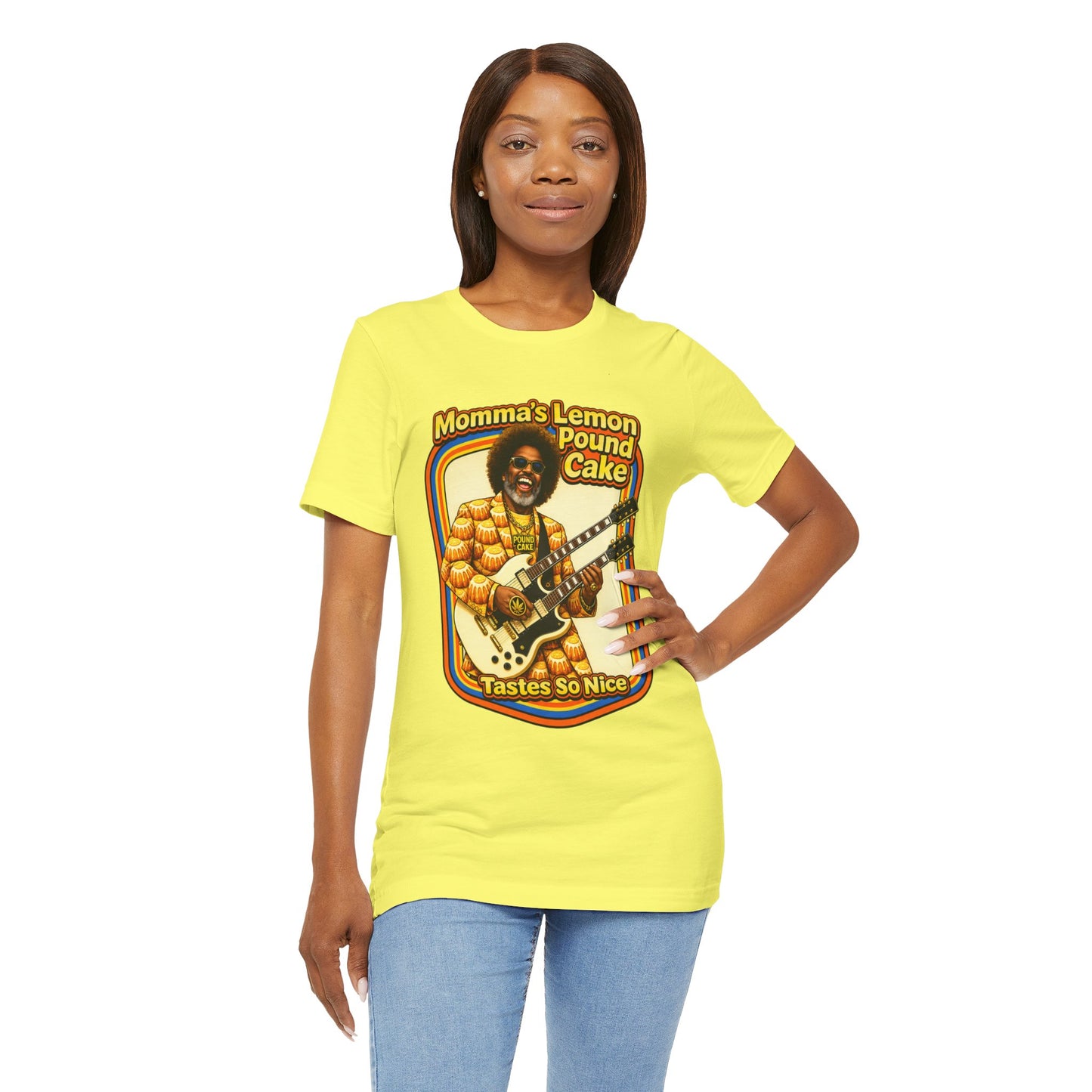 Momma's Lemon Pound Cake Tee — Retro Funk Guitar Vintage Graphic T-Shirt