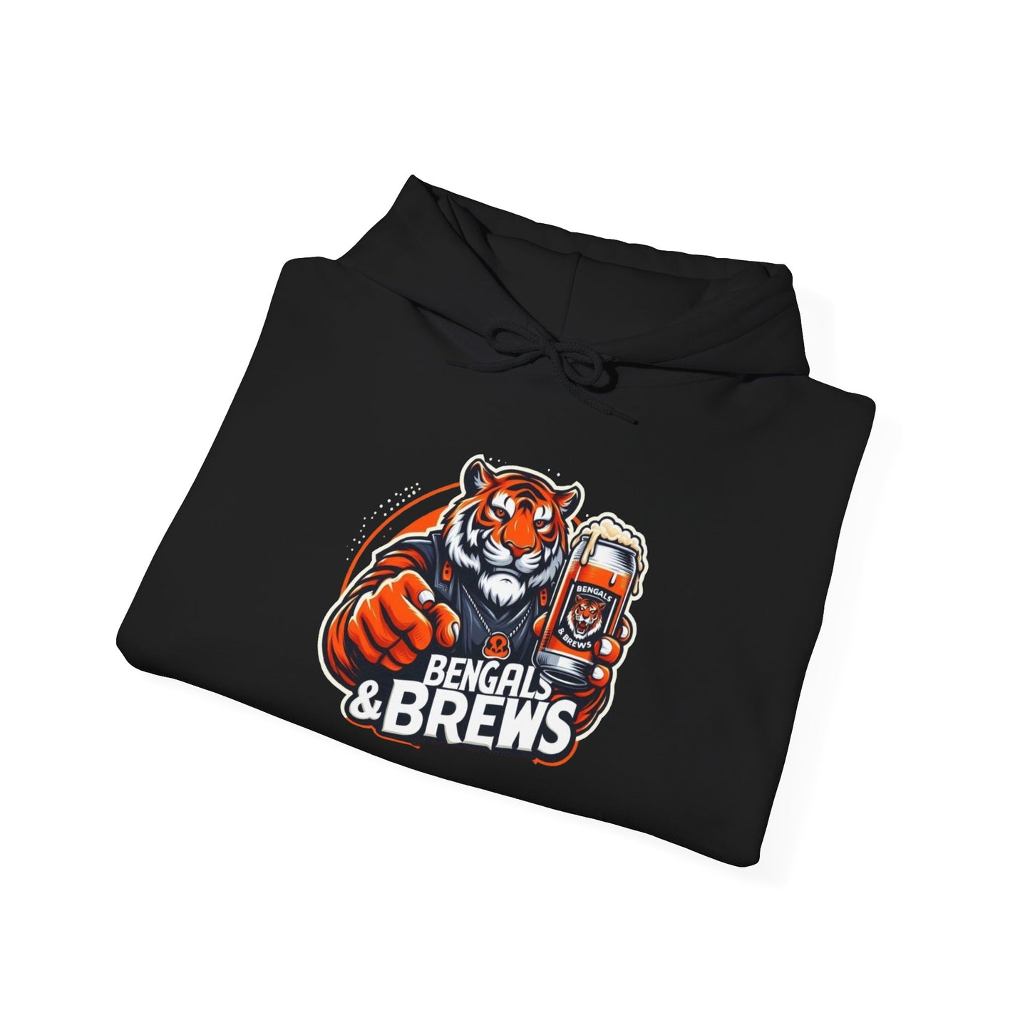 Bengals & Brews Hoodie - Unisex Heavy Blend™ Sweatshirt for Game Day Enthusiasts