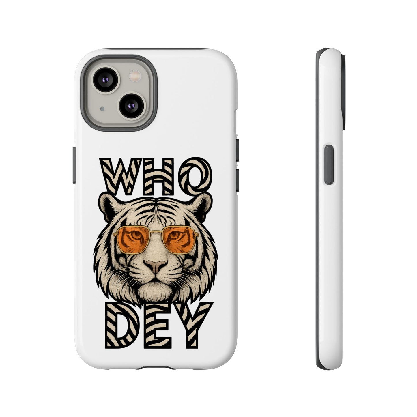 White Bengal Phone Case with Cool Tiger Design | Who Dey | Perfect Gift for Bengals fans
