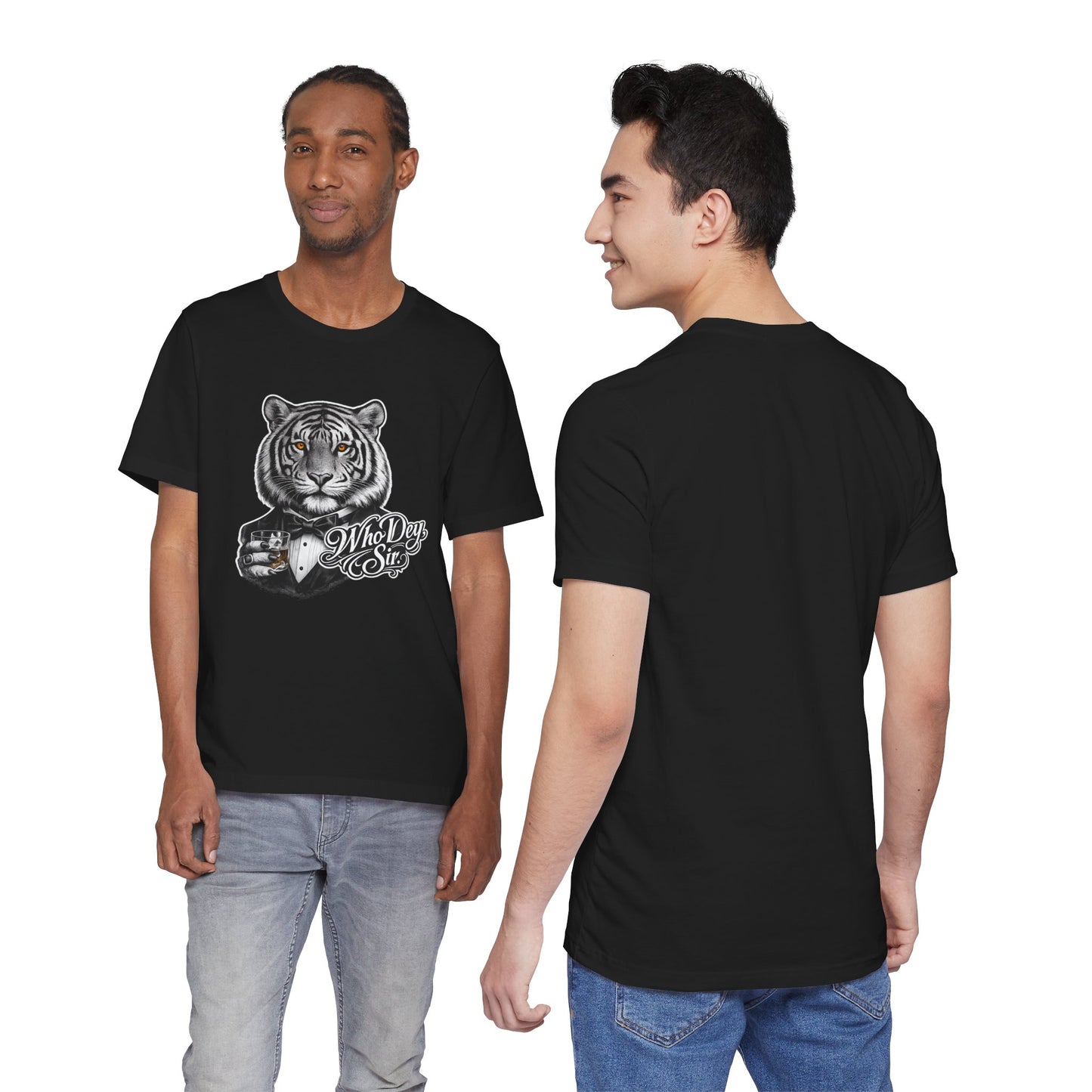 Tiger Tuxedo Tee — "Who Dey Sir" Graphic Shirt for Bengals Fans