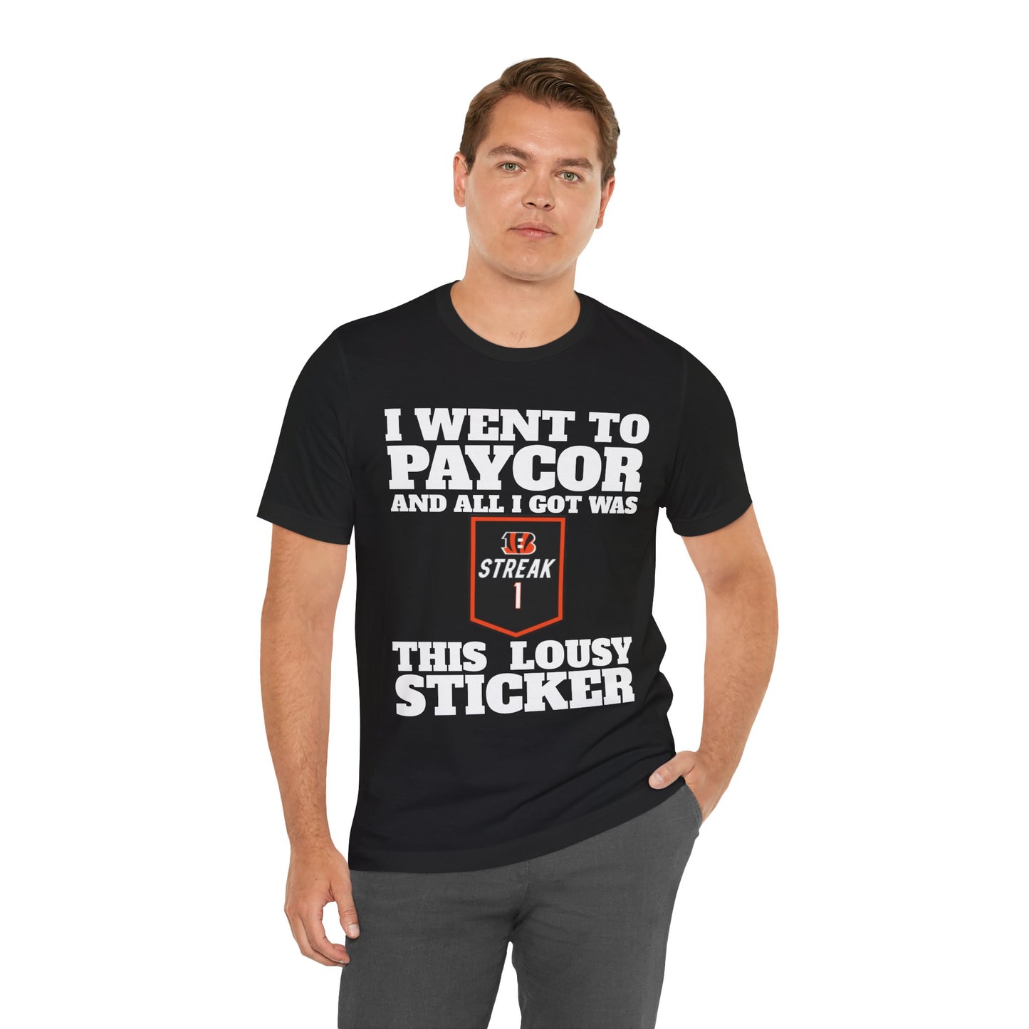 STREAK sticker Unisex Tee, Casual T-Shirt for Paycor Event, Funny Gift for Friends, Bright Orange Tee for Parties, [...]