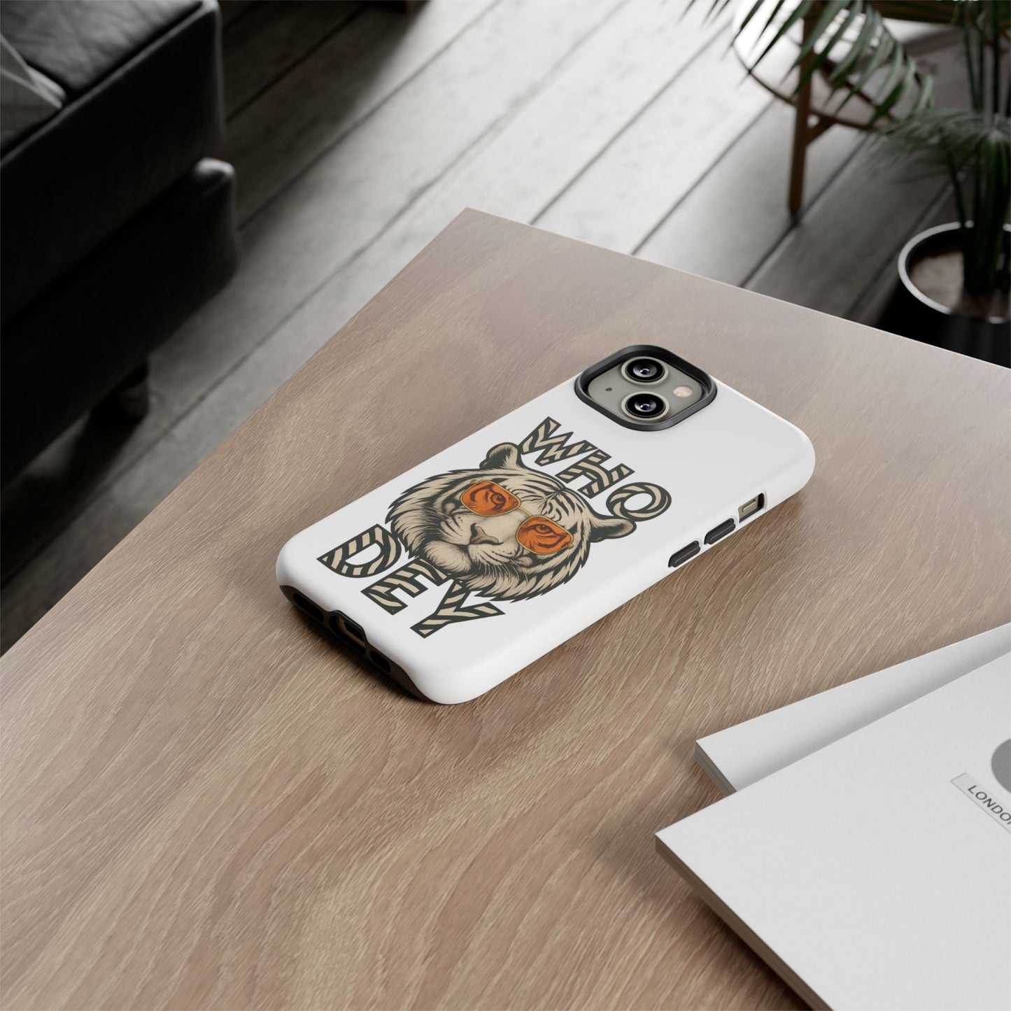 White Bengal Phone Case with Cool Tiger Design | Who Dey | Perfect Gift for Bengals fans