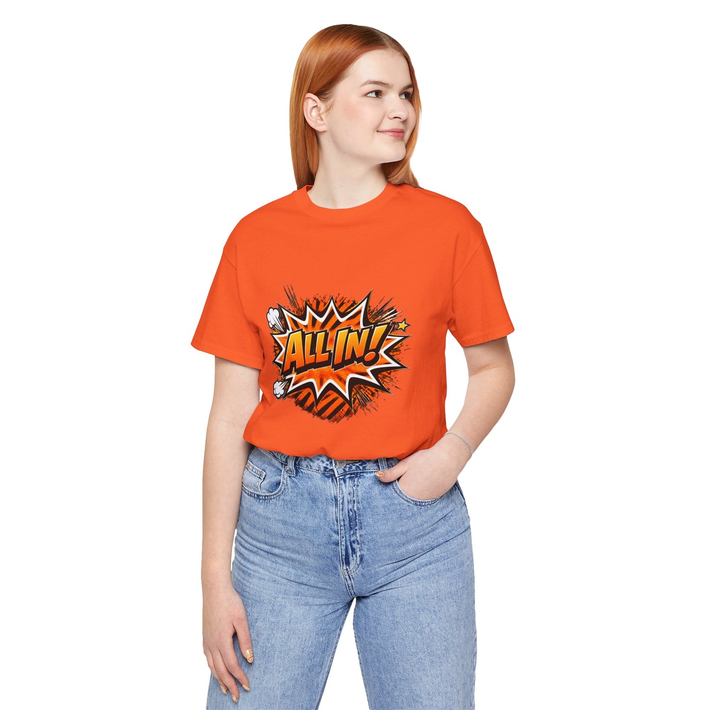 All In! Graphic Tee — Bold Comic Pop Art Shirt