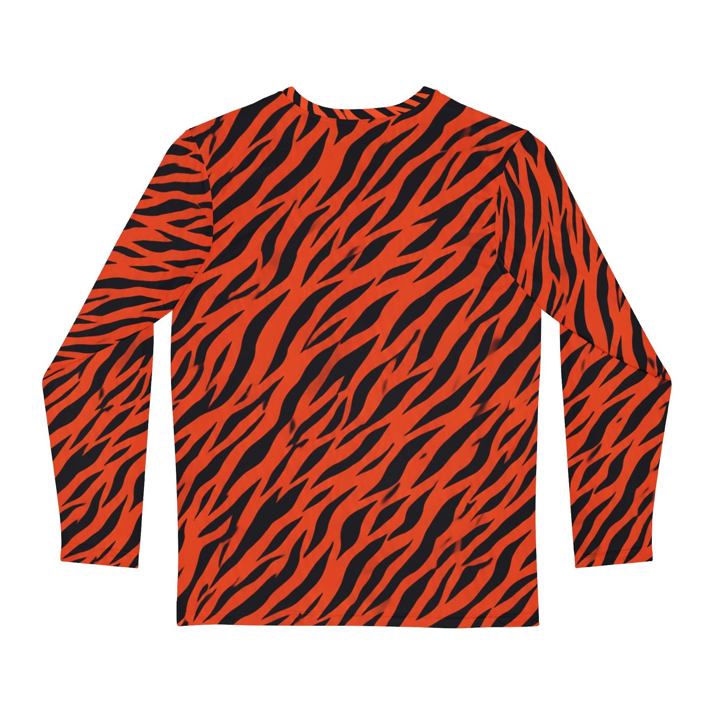 Stripe Out Long Sleeve Shirt — Bold Orange Animal Print AOP