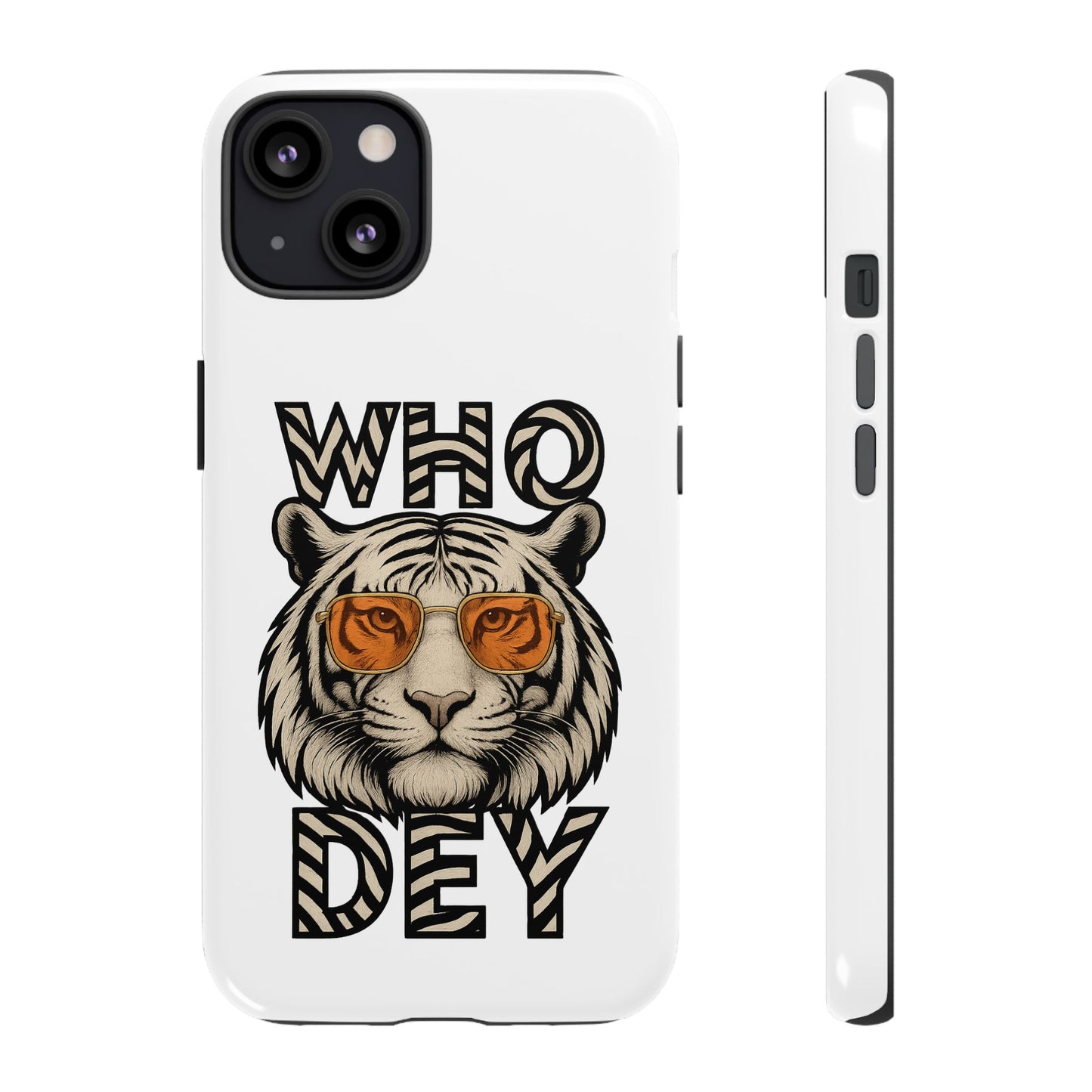 White Bengal Phone Case with Cool Tiger Design | Who Dey | Perfect Gift for Bengals fans