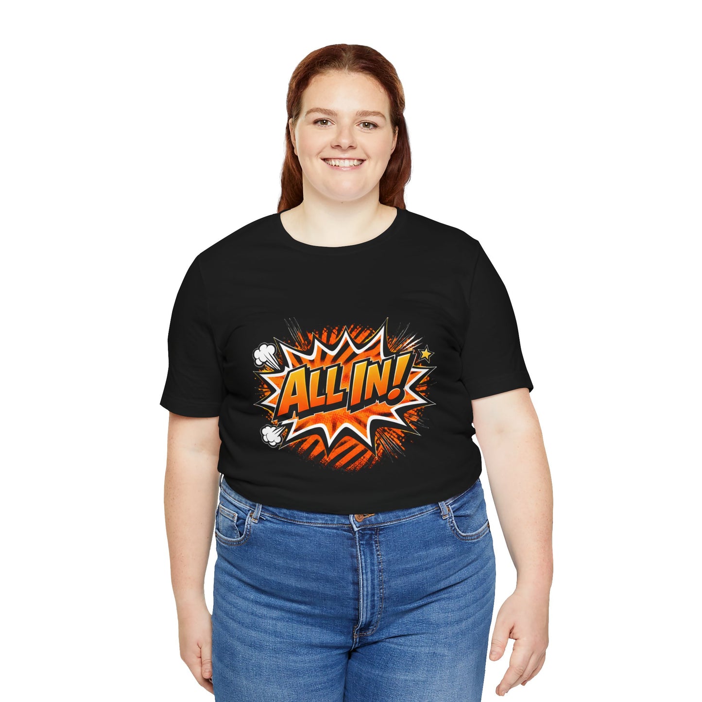 All In! Graphic Tee — Bold Comic Pop Art Shirt