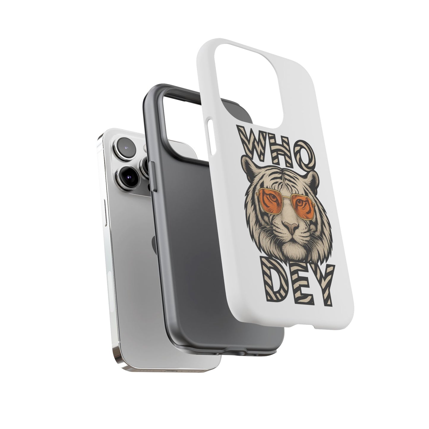 White Bengal Phone Case with Cool Tiger Design | Who Dey | Perfect Gift for Bengals fans