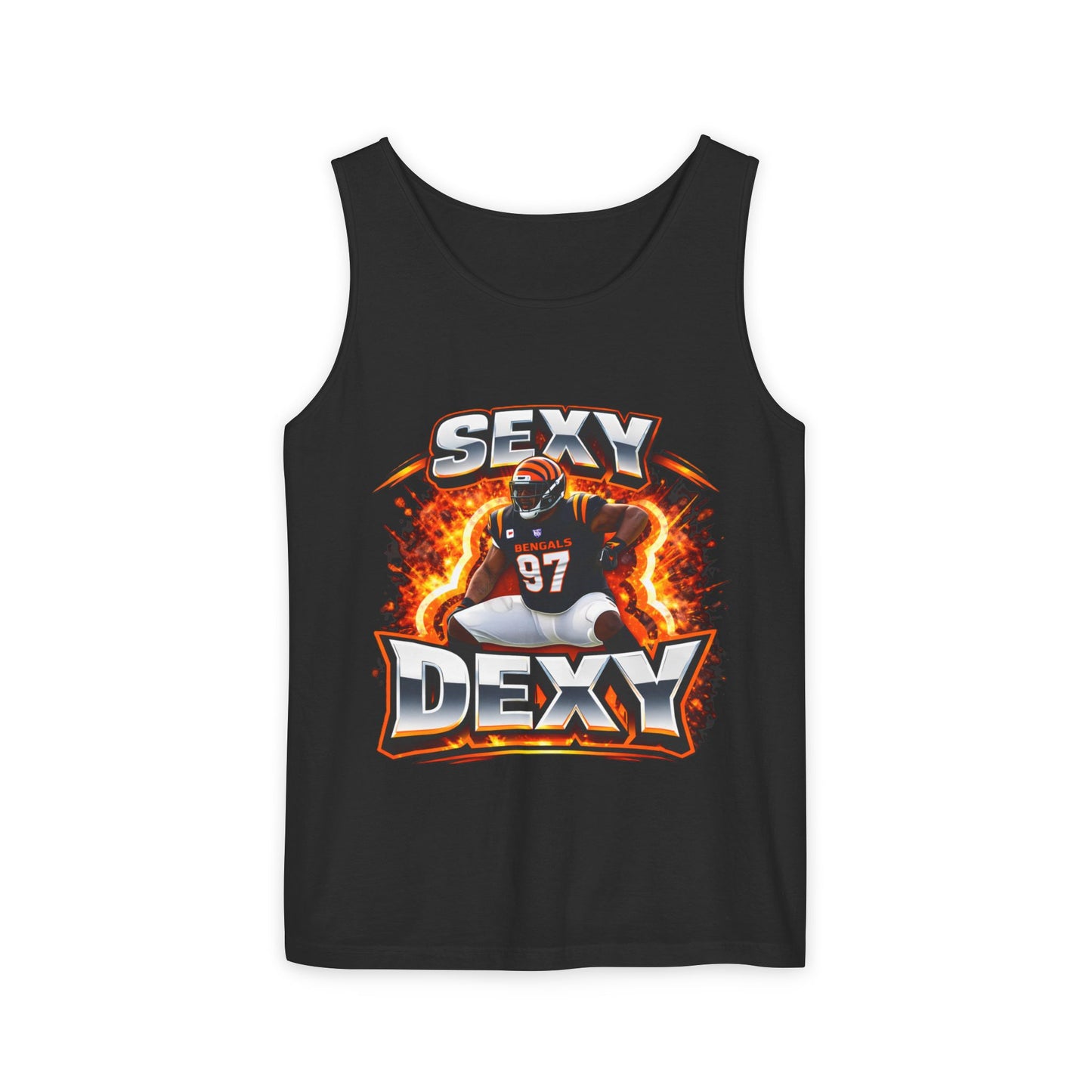 Football Player 'Sexy Dexy' Graphic Tank Top — Bold Game-Day Fan Shirt