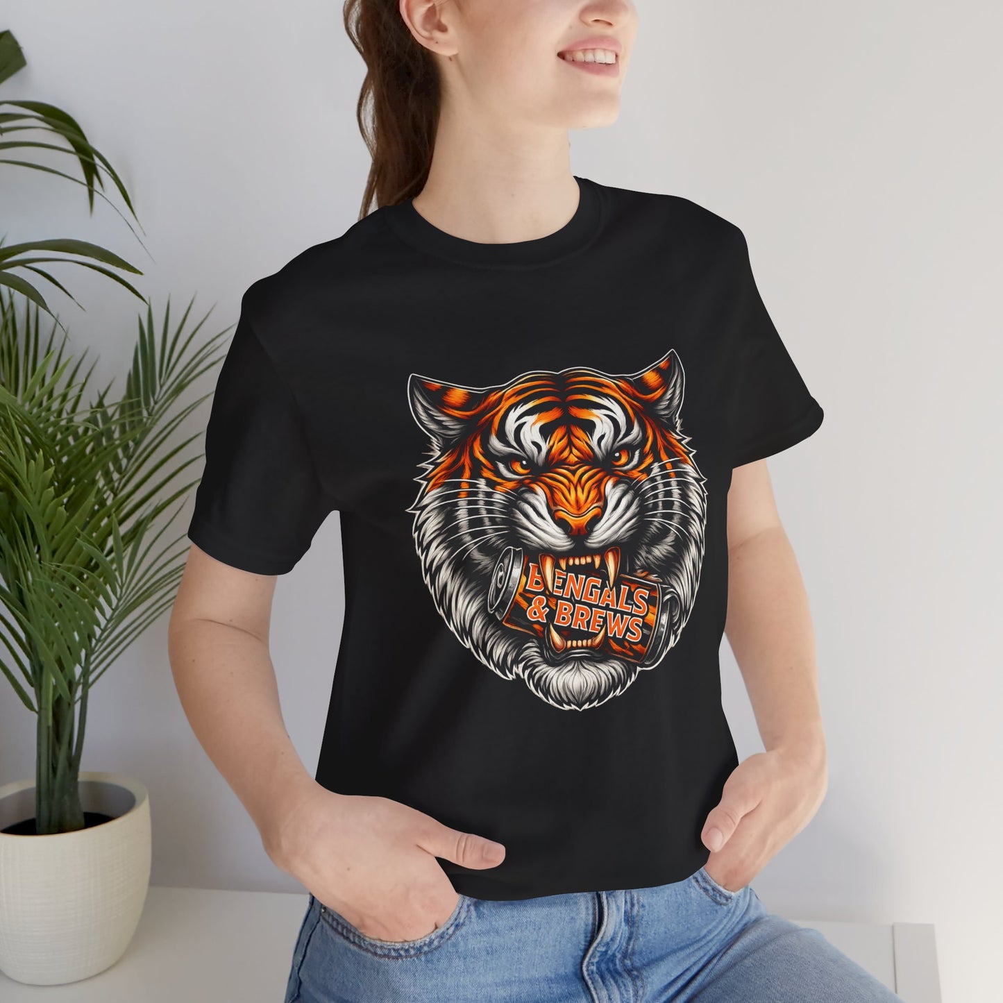 Bengals and Brews Football Tee — Bengals Fans Pride Orange Shirt