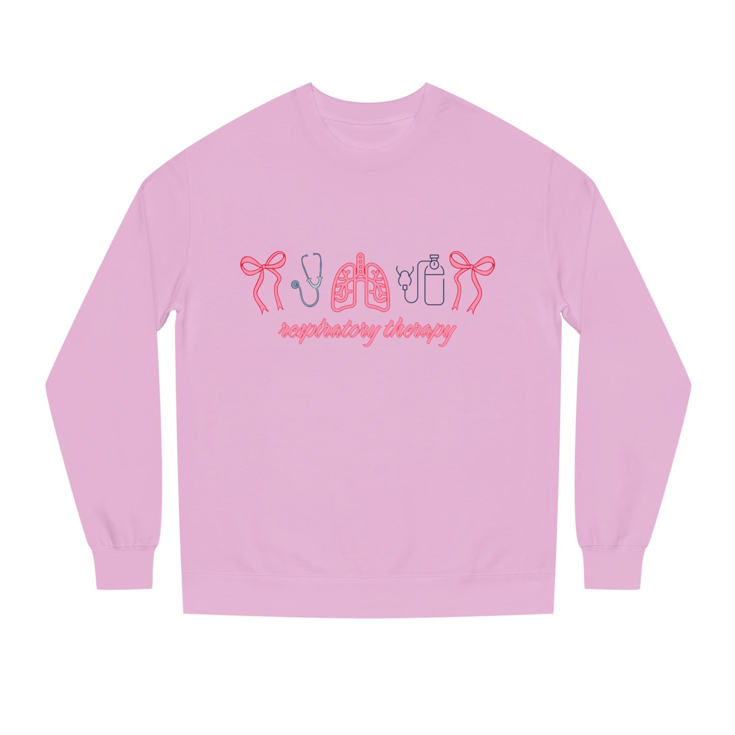 Respiratory Therapy Crewneck Sweatshirt — 'cancer therapy' Pink Ribbon Medical Design