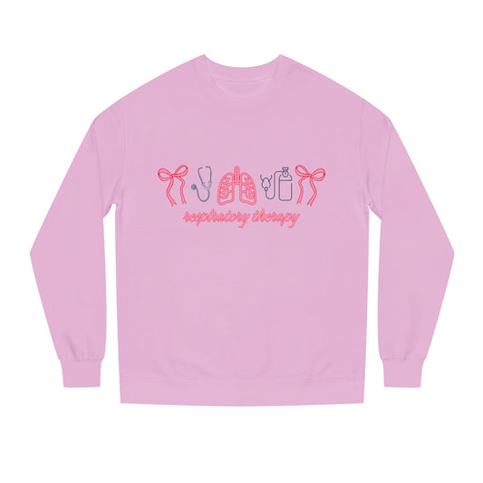 Respiratory Therapy Crewneck Sweatshirt — 'cancer therapy' Pink Ribbon Medical Design