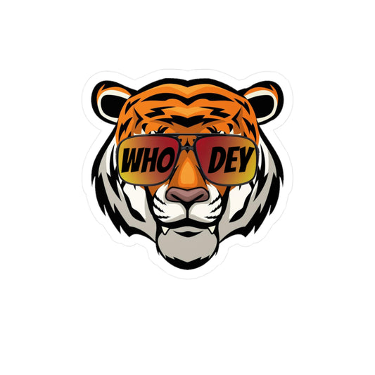 Who Dey Tiger Decal transparent background
