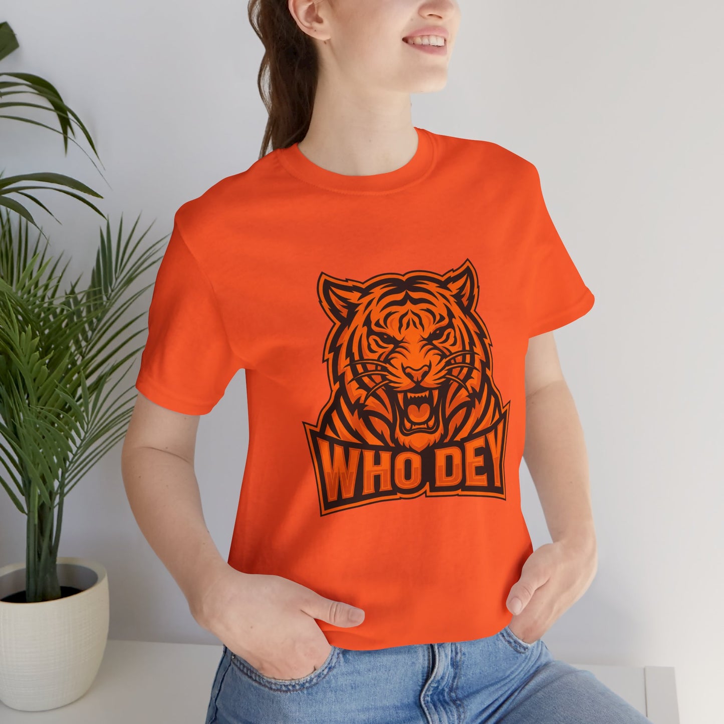 Orange/Black/White Who Dey Tiger Graphic Tee