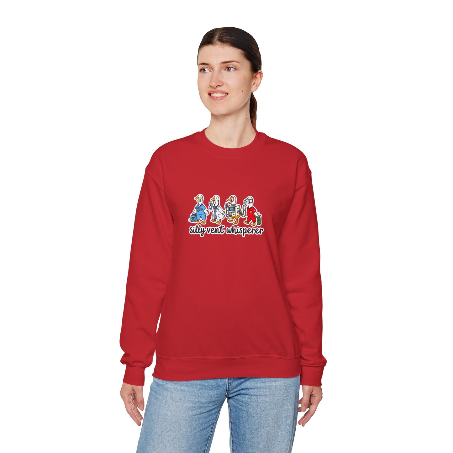 Crewneck Sweatshirt — "Silly Vent Whisperer" Cartoon Characters Graphic