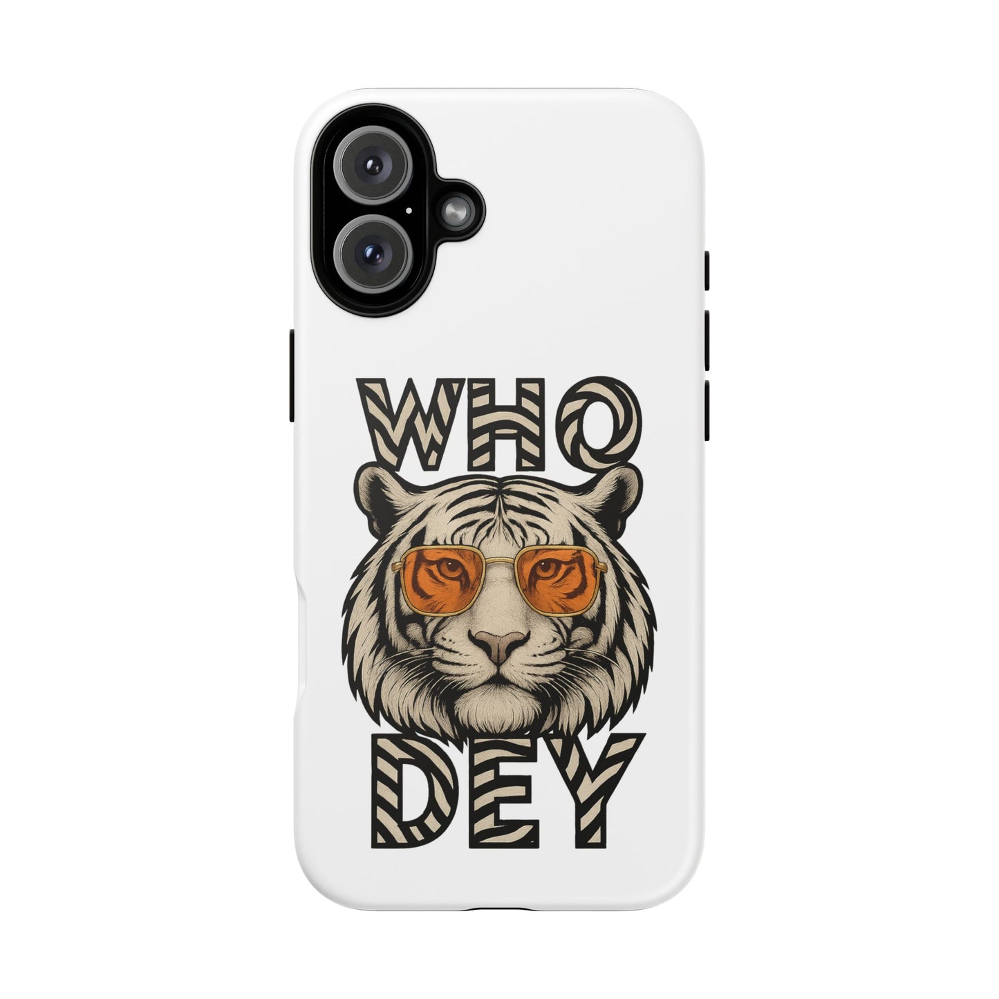 White Bengal Phone Case with Cool Tiger Design | Who Dey | Perfect Gift for Bengals fans