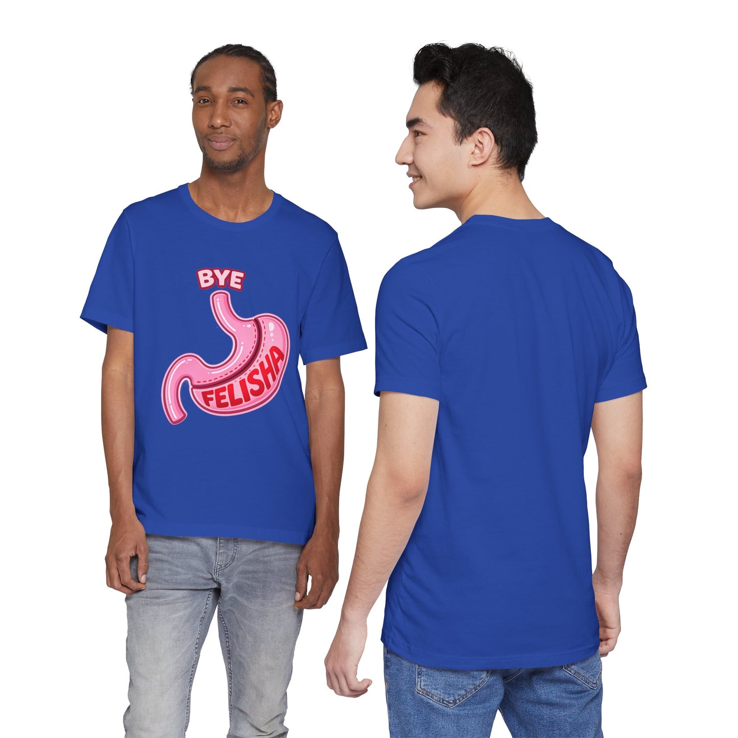 Bye Felisha Gastric Sleeve Stomach Graphic Tee — Funny Pink Cartoon Stomach T-Shirt