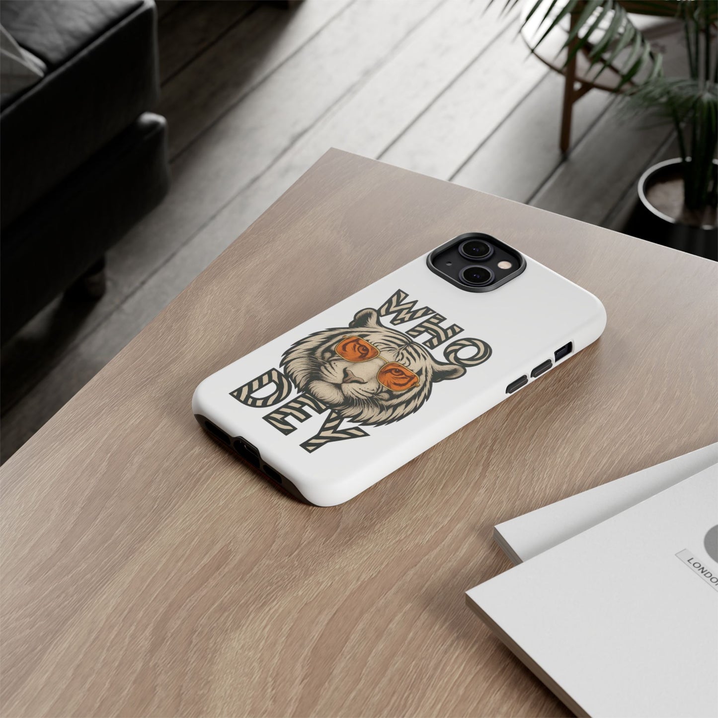 White Bengal Phone Case with Cool Tiger Design | Who Dey | Perfect Gift for Bengals fans