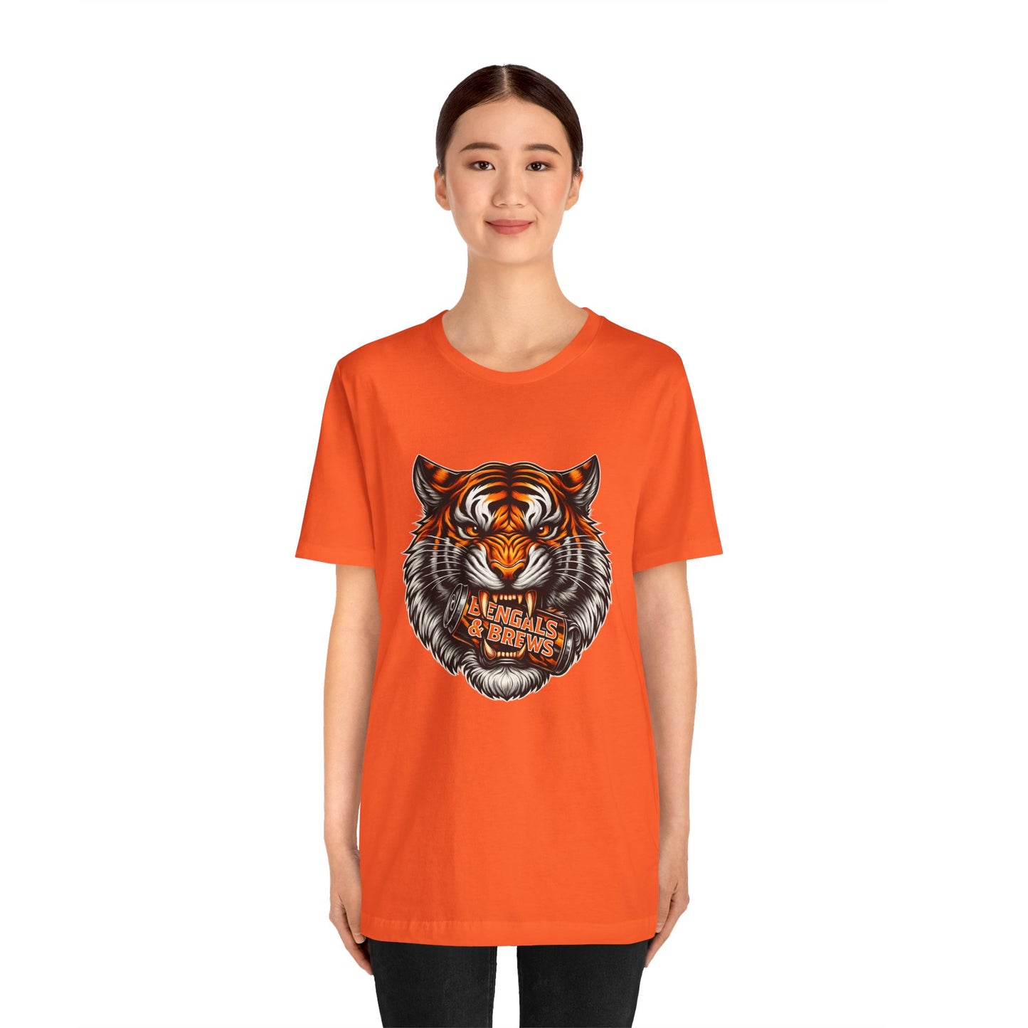 Bengals and Brews Football Tee — Bengals Fans Pride Orange Shirt