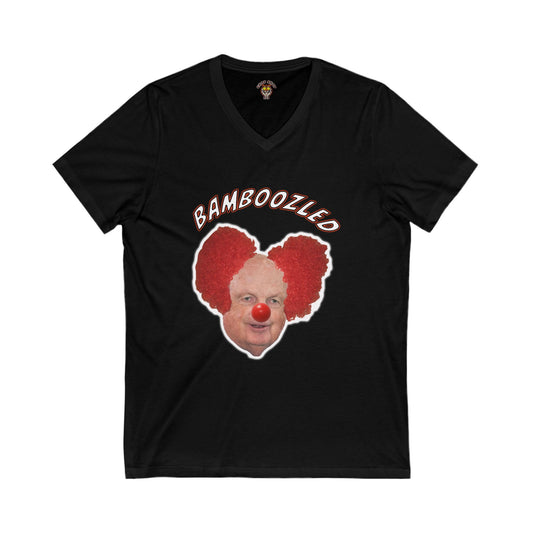 Bamboozled Clown V-Neck Tee - Fun Unisex Jersey T-Shirt