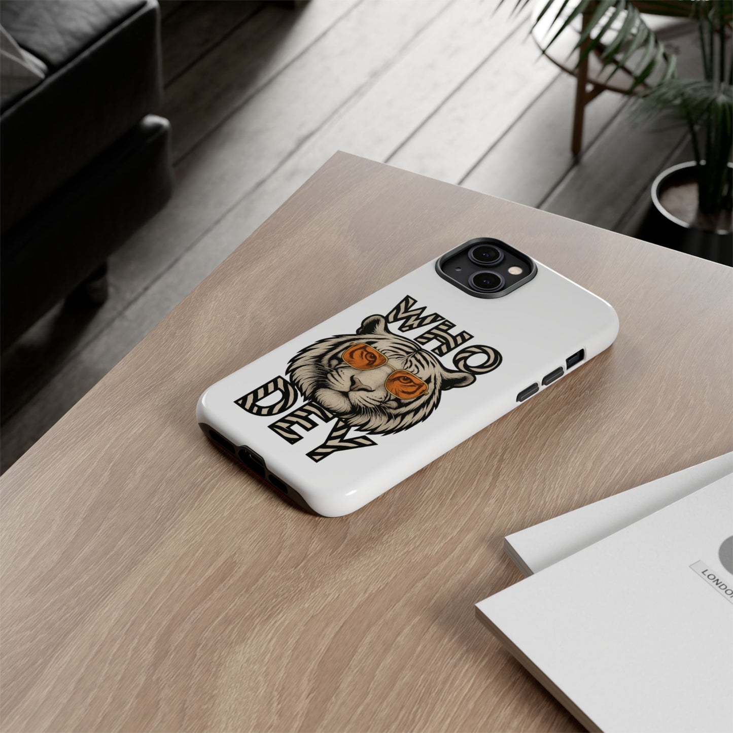 White Bengal Phone Case with Cool Tiger Design | Who Dey | Perfect Gift for Bengals fans