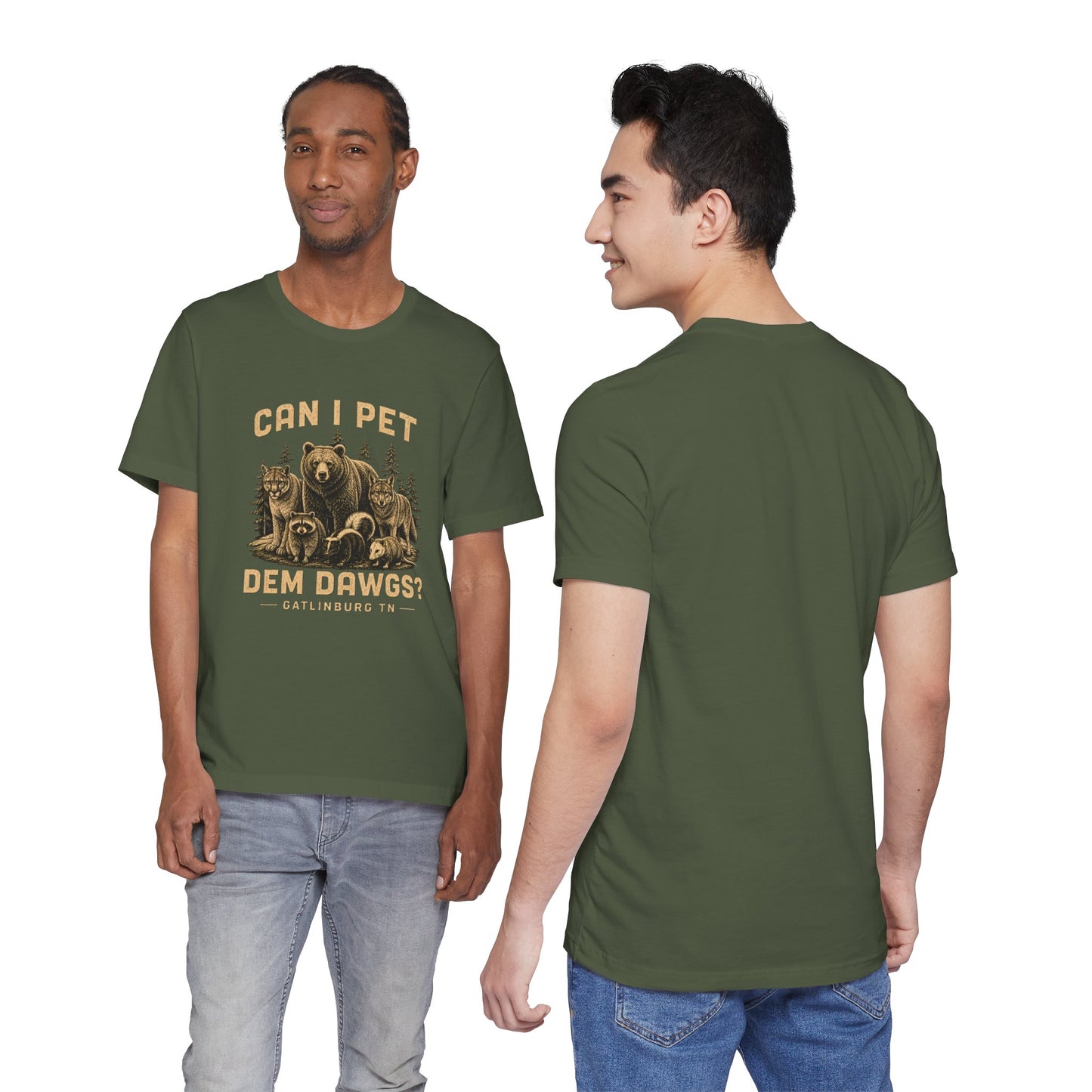 Can I Pet Dem Dawgs? Gatlinburg TN Vintage Wildlife Tee