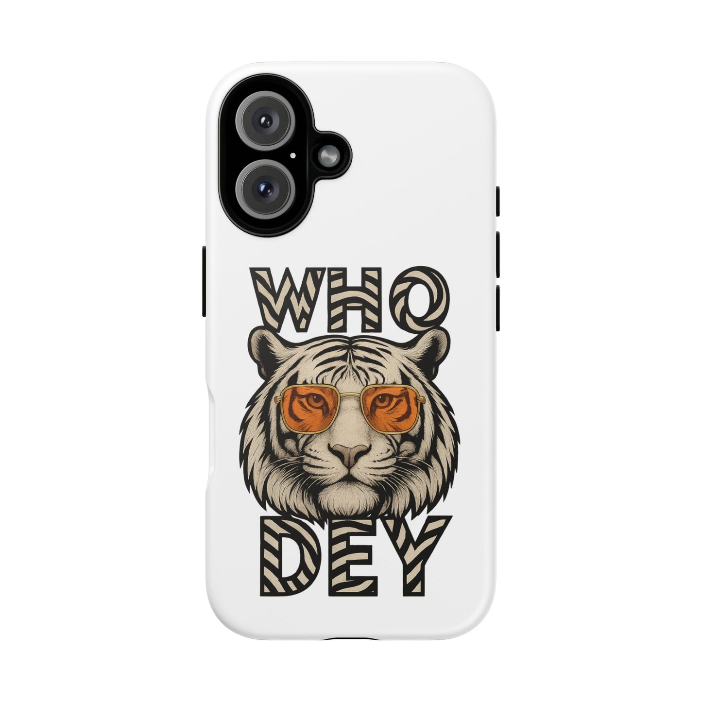 White Bengal Phone Case with Cool Tiger Design | Who Dey | Perfect Gift for Bengals fans