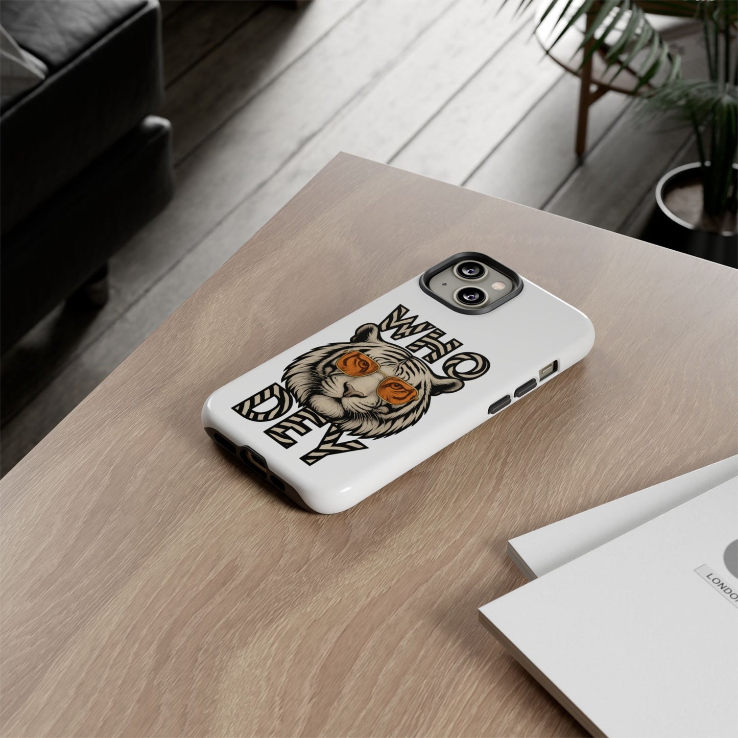 White Bengal Phone Case with Cool Tiger Design | Who Dey | Perfect Gift for Bengals fans