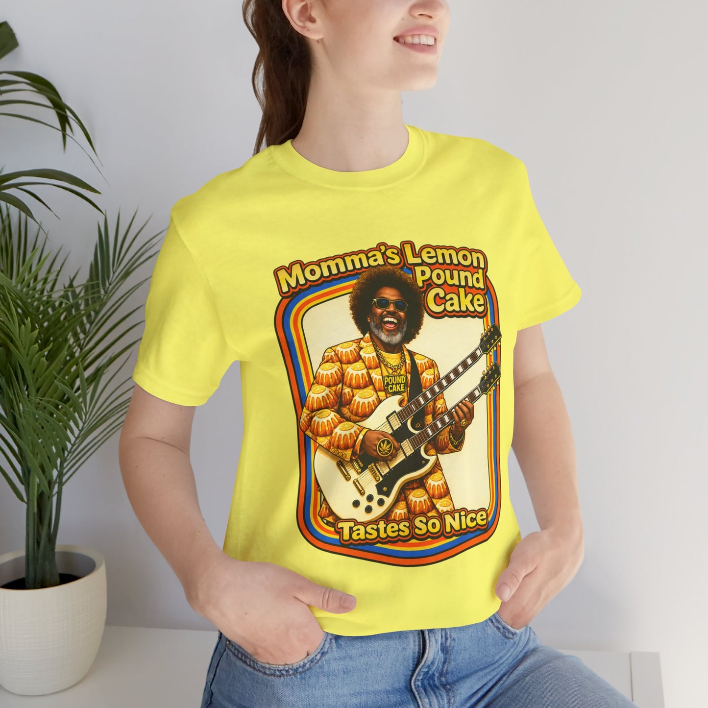 Momma's Lemon Pound Cake Tee — Retro Funk Guitar Vintage Graphic T-Shirt