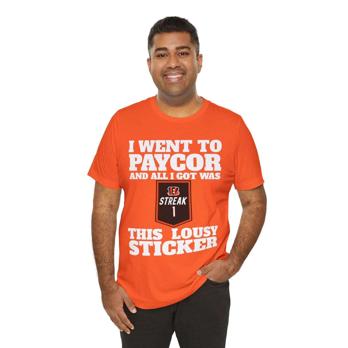 STREAK sticker Unisex Tee, Casual T-Shirt for Paycor Event, Funny Gift for Friends, Bright Orange Tee for Parties, [...]