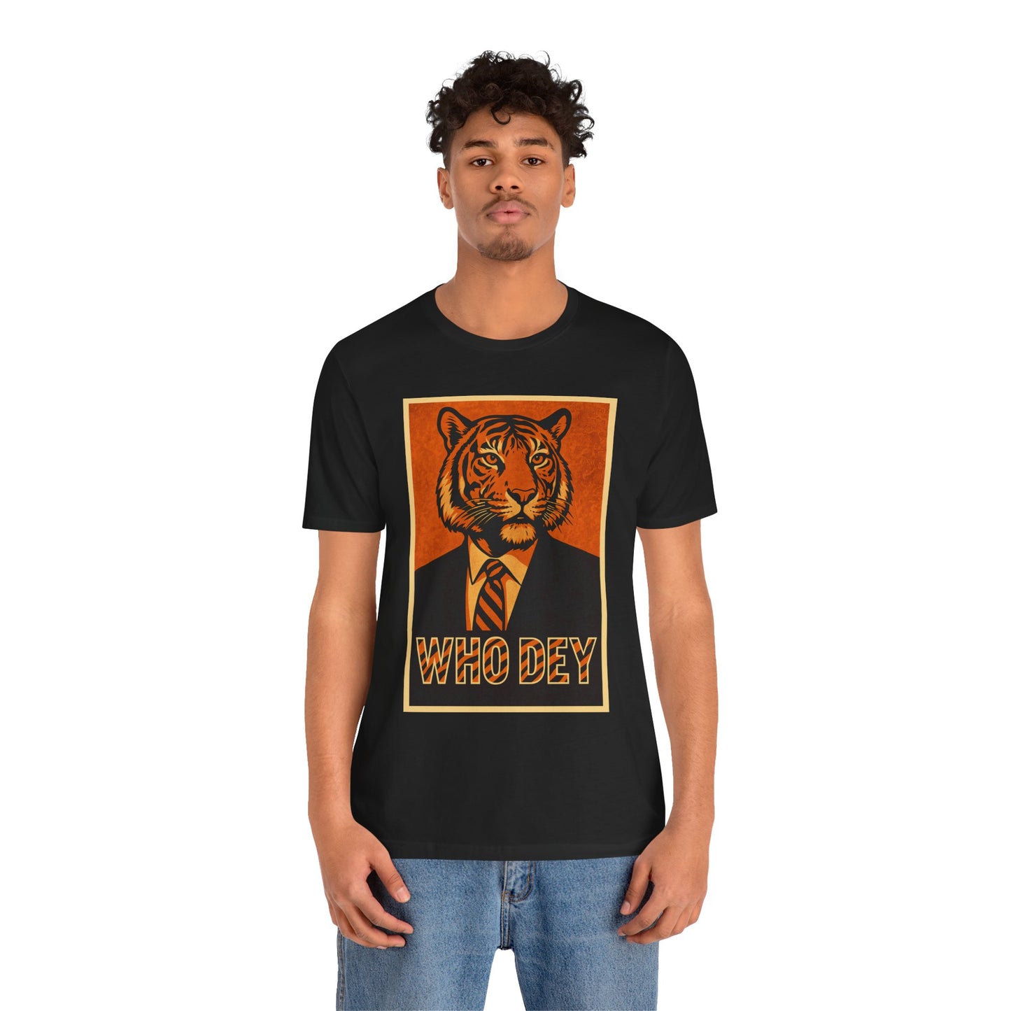 HopeTiger Graphic Tee for Game Day, Casual Wear, Statement Shirt, Unisex Orange Top, Gift for Sports Fans, Who Dey Tee