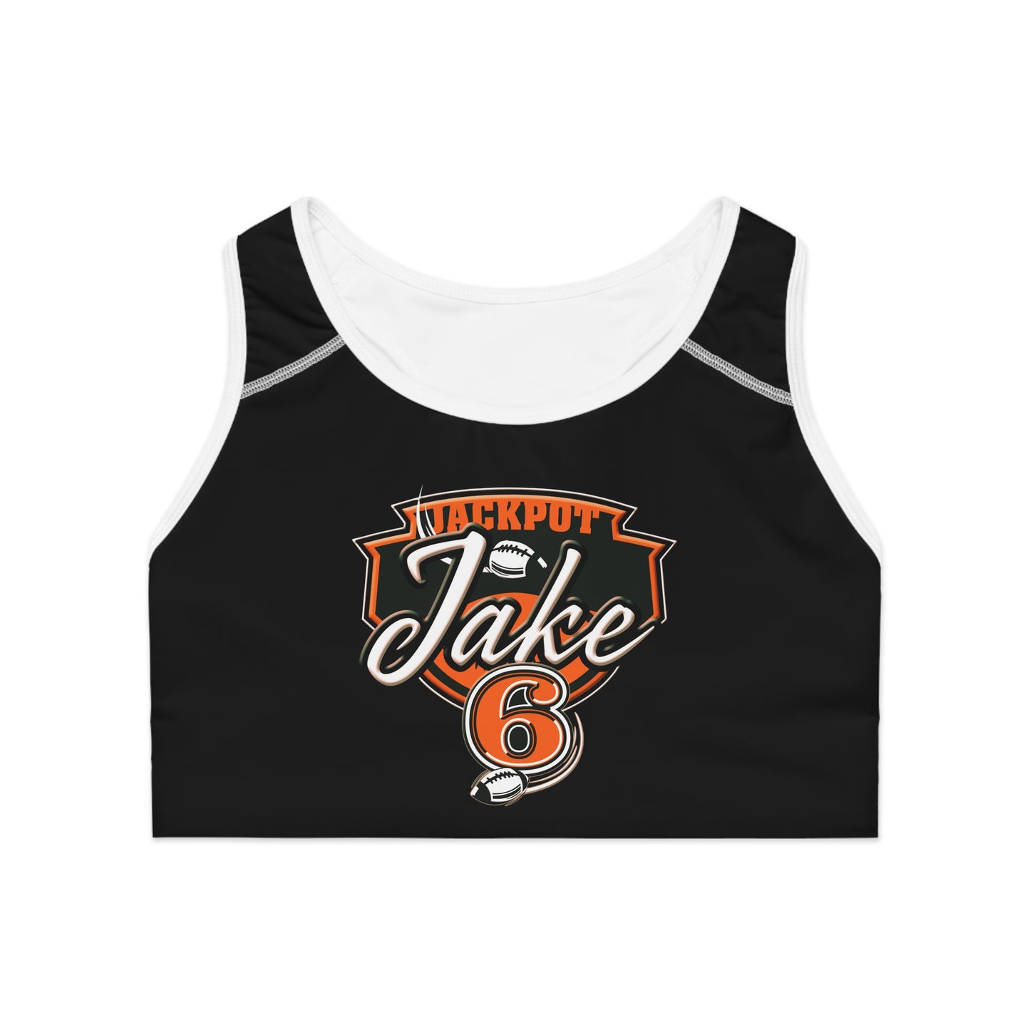 Jackpot Jake Sporty Sports Bra Workout Top, Fitness Apparel, Activewear