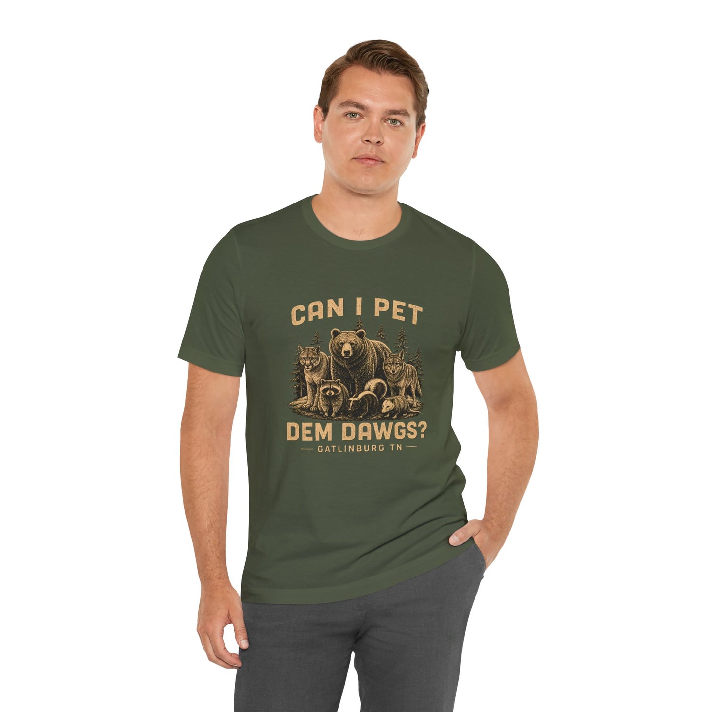 Can I Pet Dem Dawgs? Gatlinburg TN Vintage Wildlife Tee