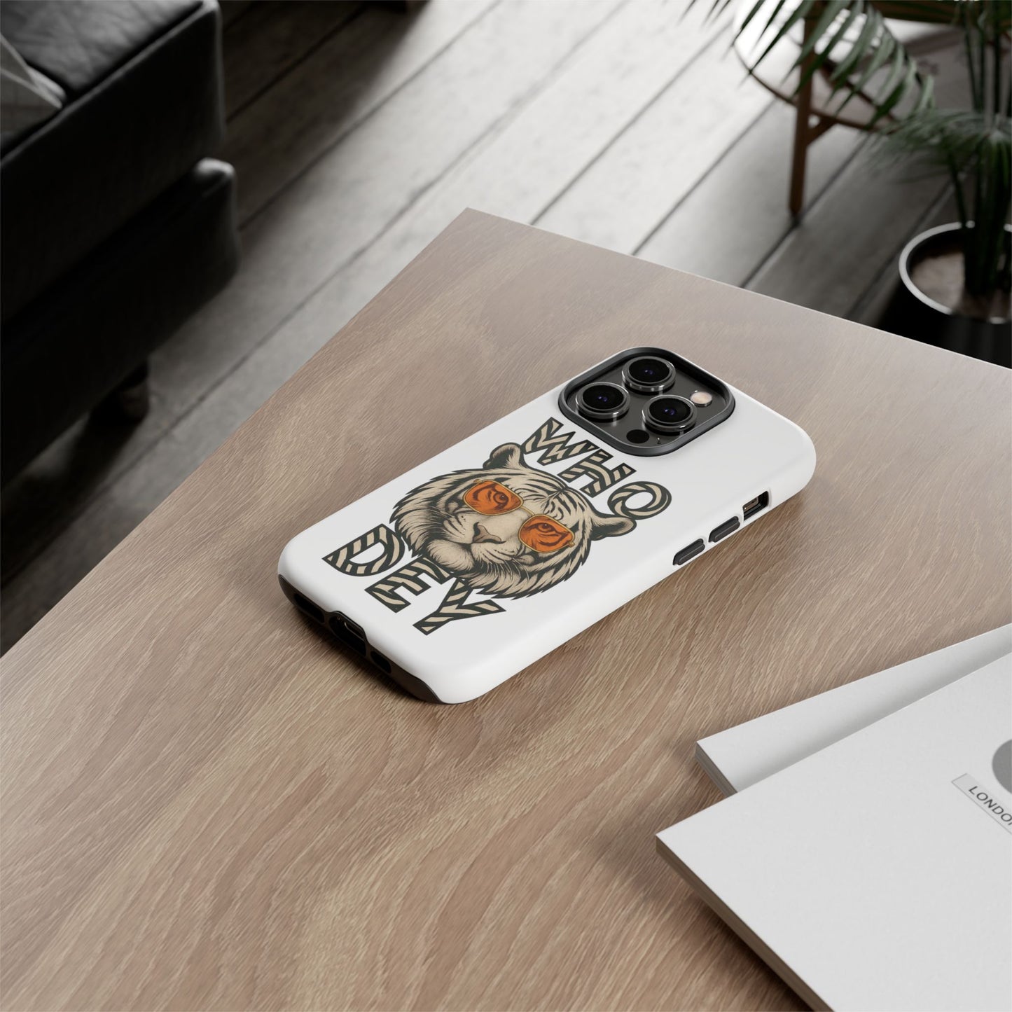 White Bengal Phone Case with Cool Tiger Design | Who Dey | Perfect Gift for Bengals fans