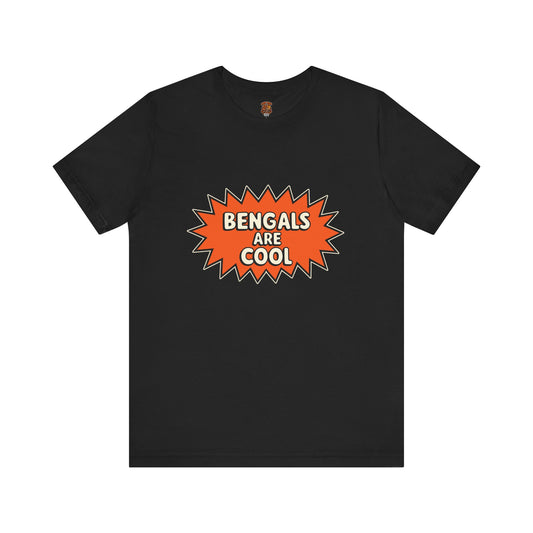 Bengals Are Cool T-Shirt, Vibrant Orange Tee, Casual Sports Shirt, Gift for Bengals Fans, Unisex Short Sleeve Top
