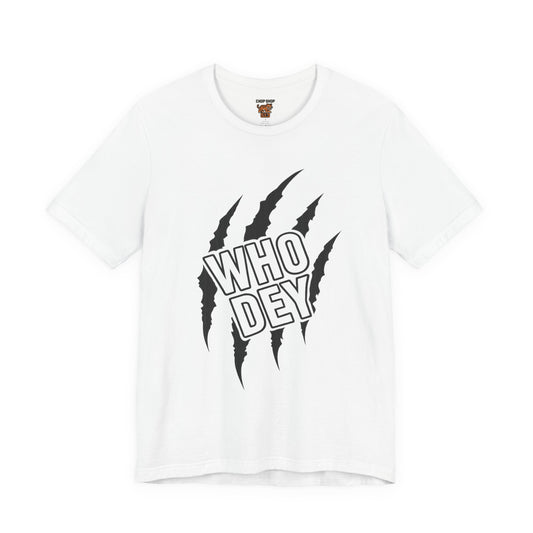White/Orange/Black Who Dey Claw T-Shirt — Bengals Fan Graphic Tee