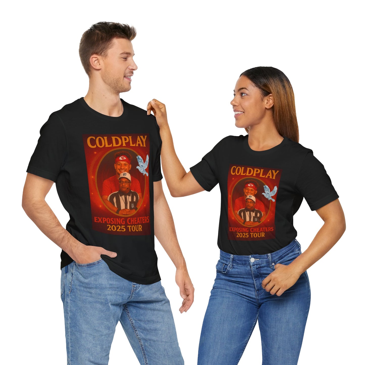 Cheaters Unisex Tee Shirt - Hottest Couple in NFL Exposed