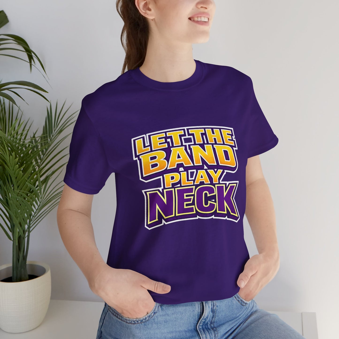Let The Band Play Neck T-Shirt – Retro Sports Band Tee