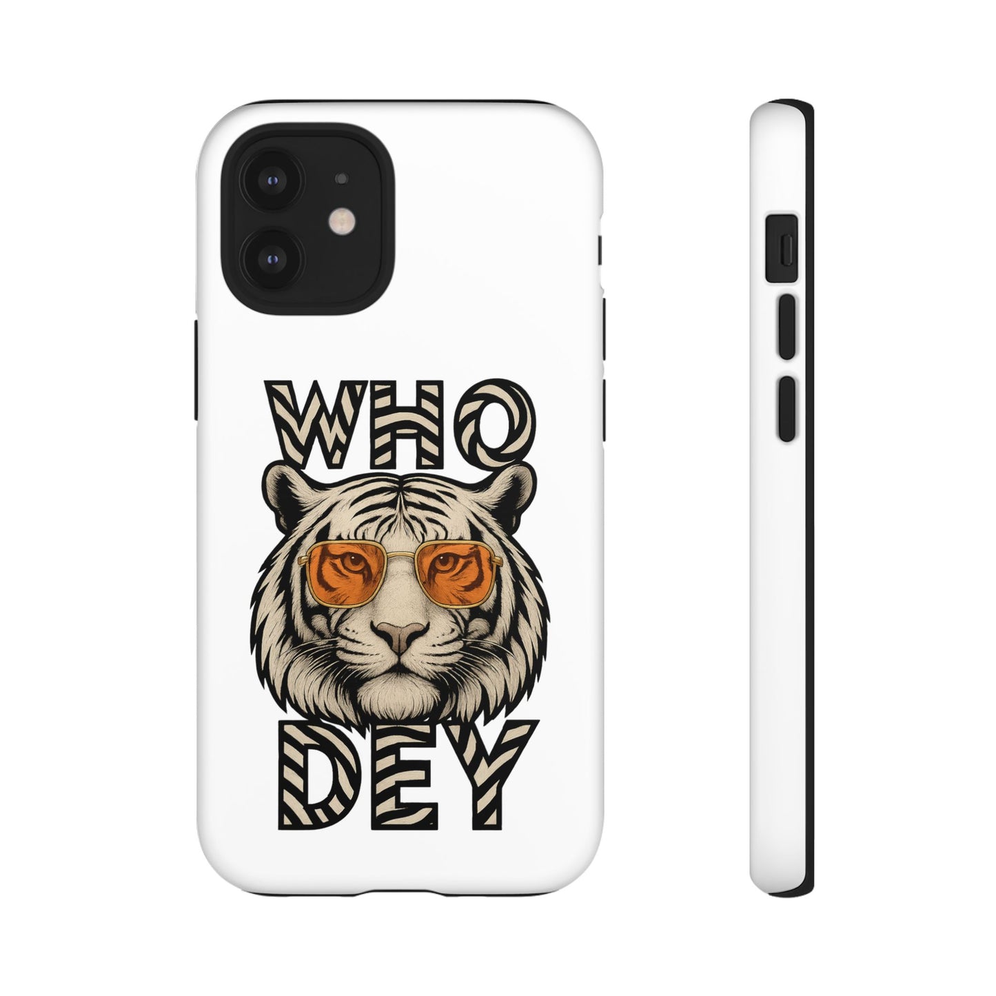 White Bengal Phone Case with Cool Tiger Design | Who Dey | Perfect Gift for Bengals fans