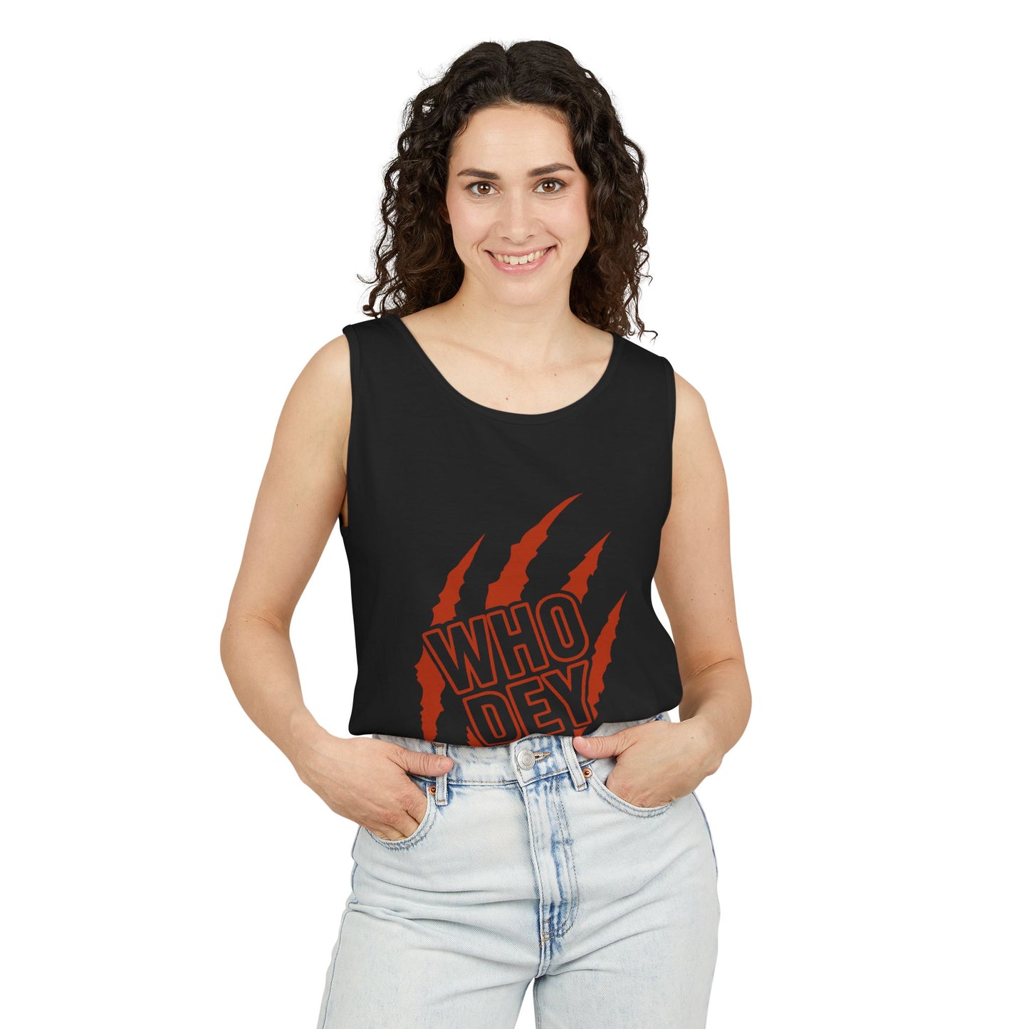 Who Dey Claw Tank Top — Football Fan Ripped Claw Graphic Tank