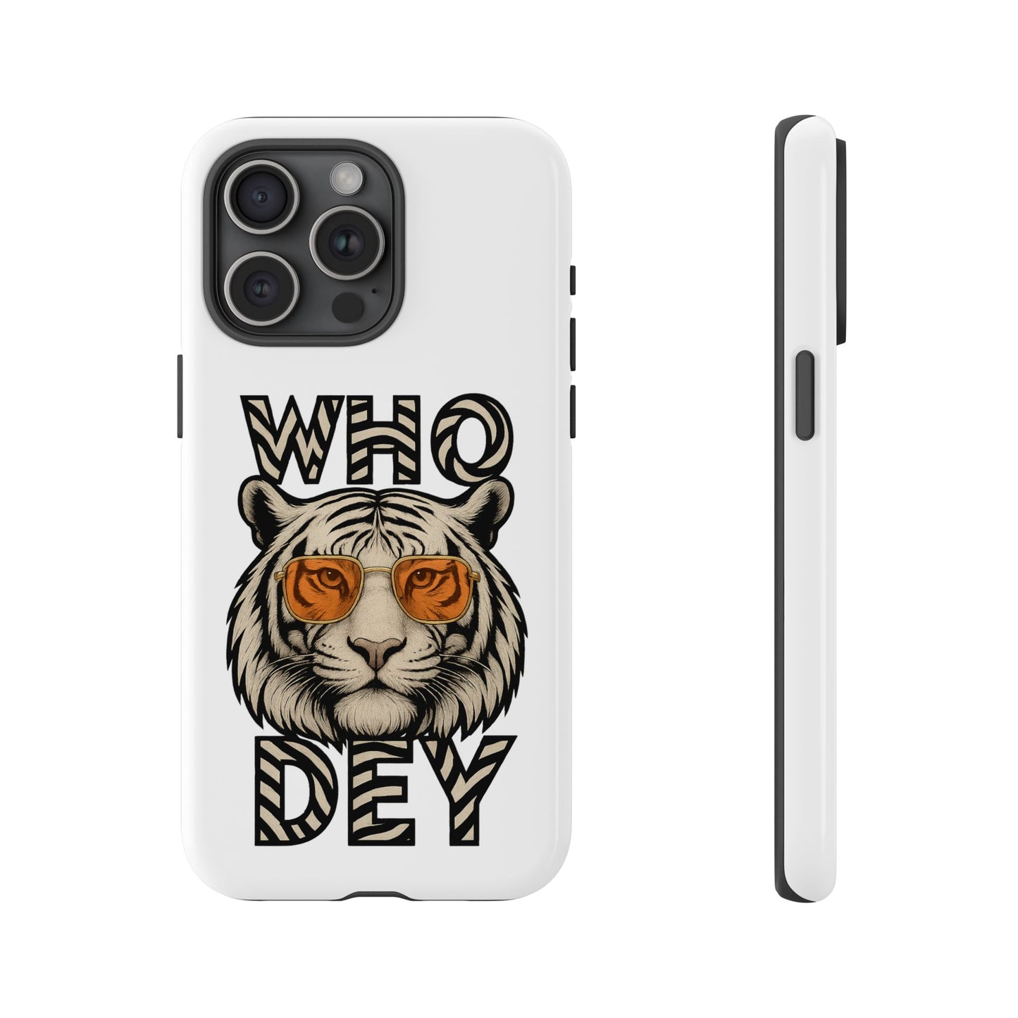 White Bengal Phone Case with Cool Tiger Design | Who Dey | Perfect Gift for Bengals fans