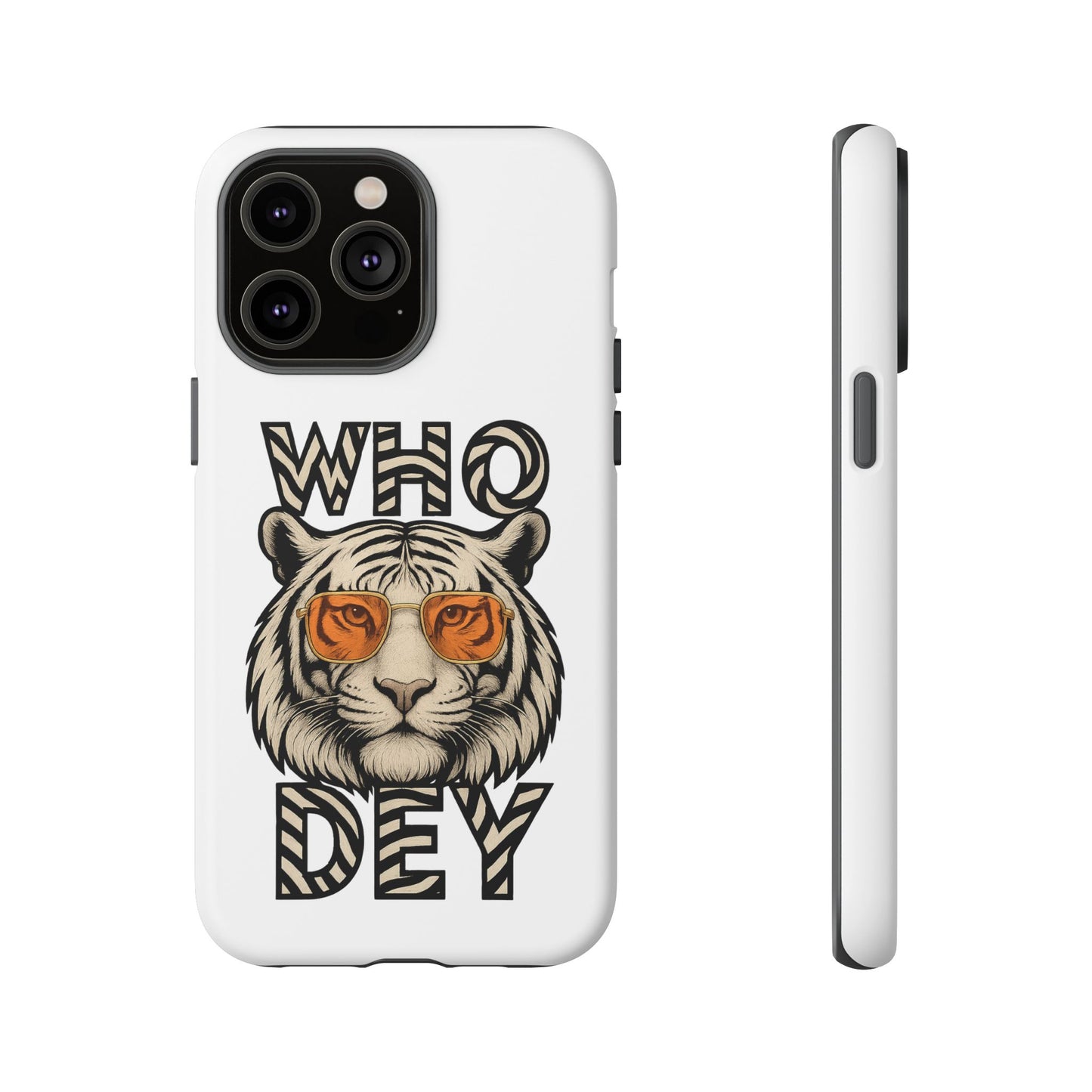 White Bengal Phone Case with Cool Tiger Design | Who Dey | Perfect Gift for Bengals fans