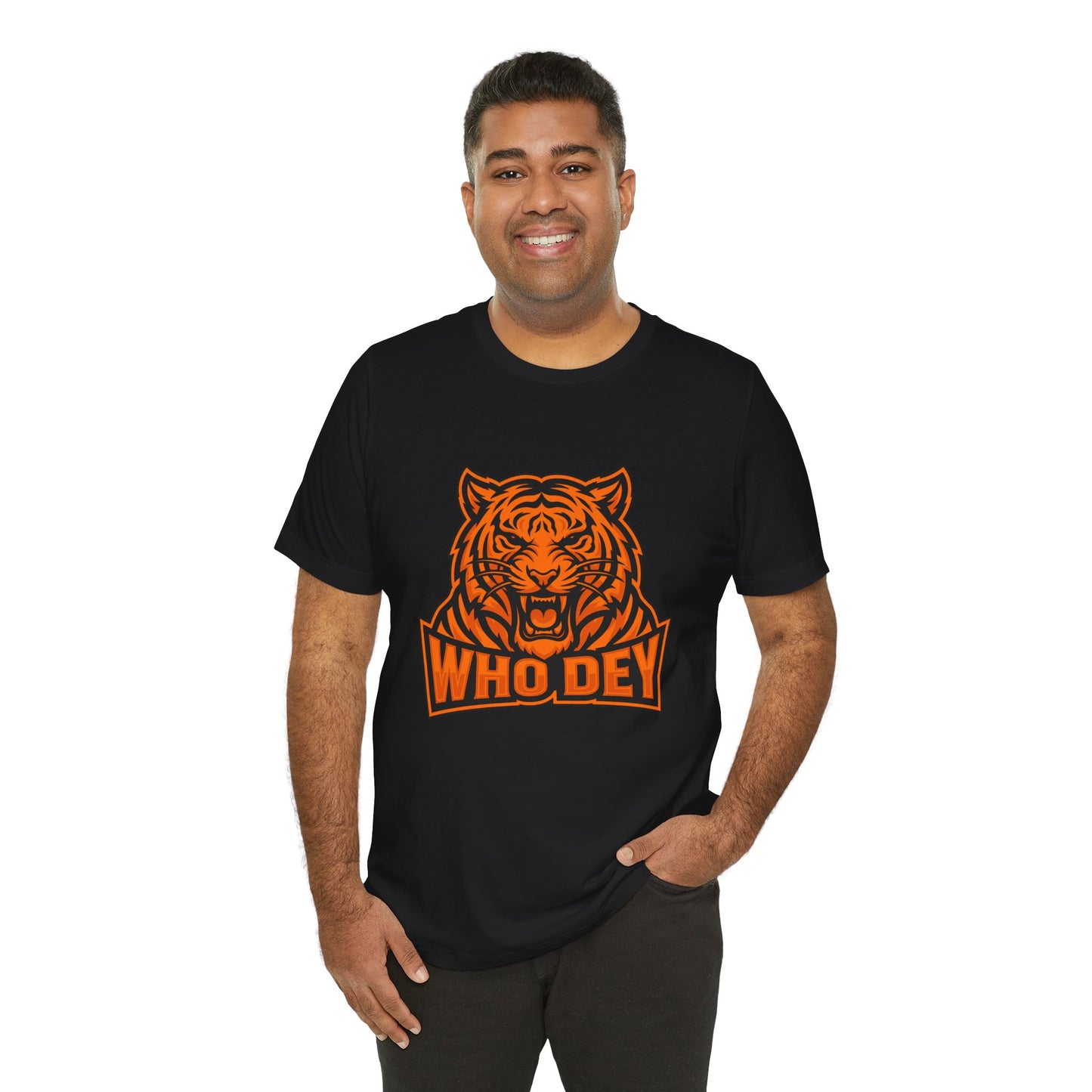 Orange/Black/White Who Dey Tiger Graphic Tee