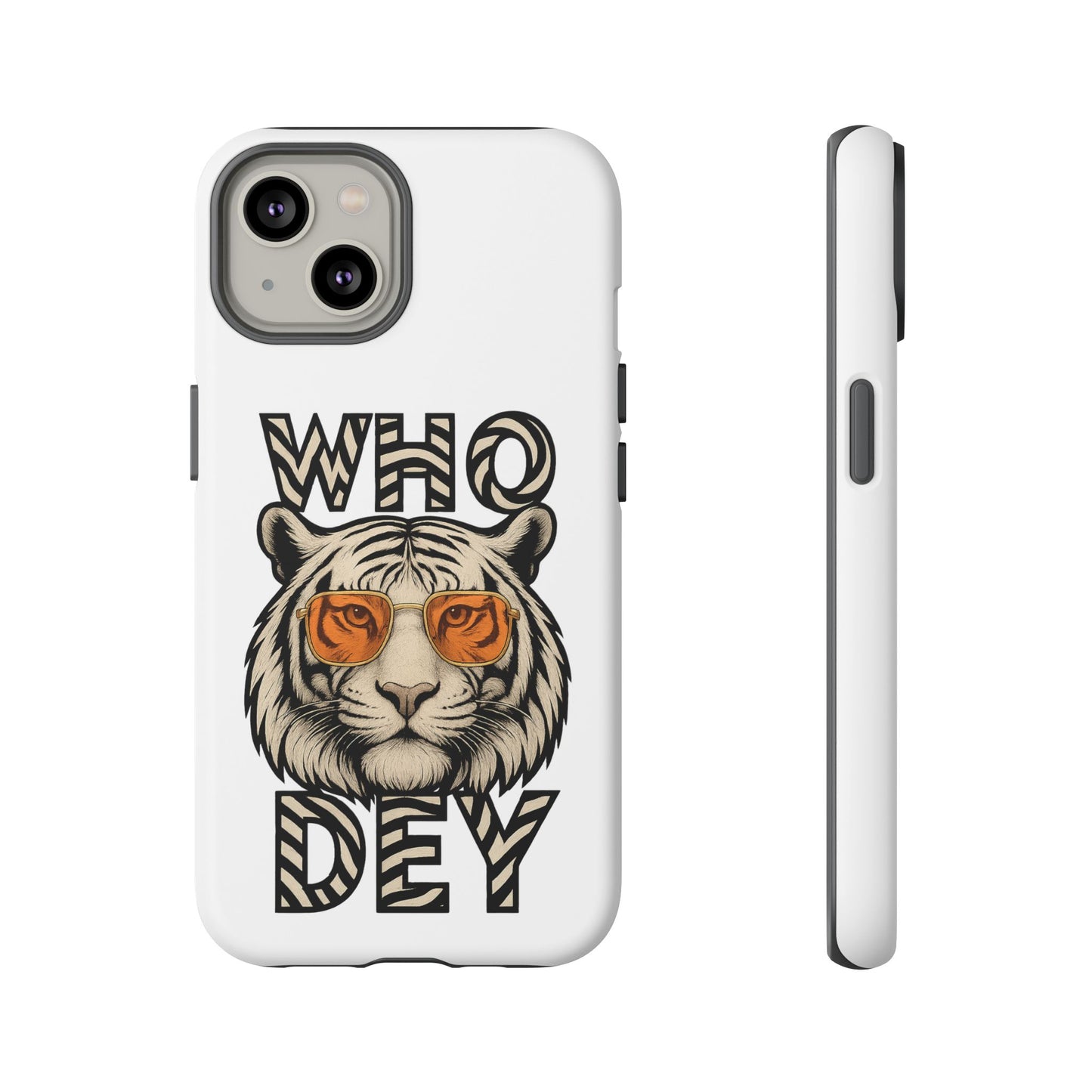 White Bengal Phone Case with Cool Tiger Design | Who Dey | Perfect Gift for Bengals fans