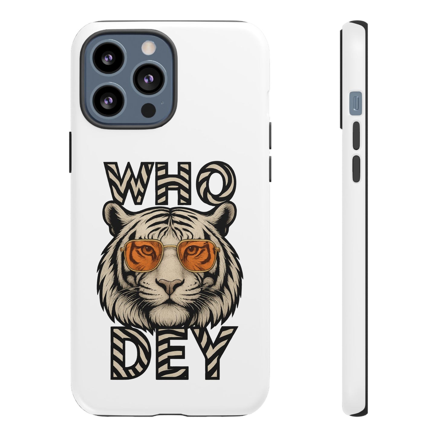 White Bengal Phone Case with Cool Tiger Design | Who Dey | Perfect Gift for Bengals fans